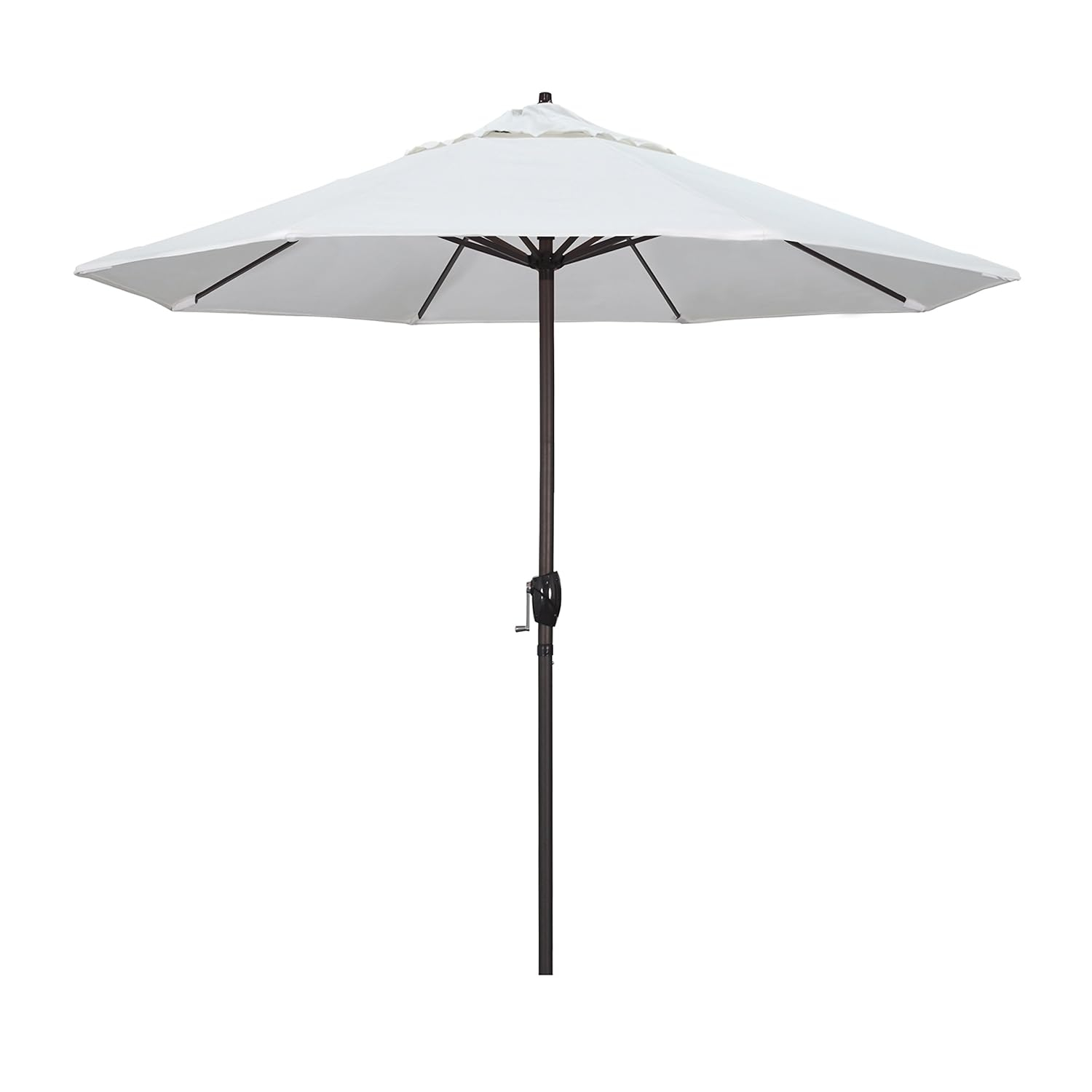 9 ft. Aluminum Auto Tilt Patio Umbrella in White Olefin