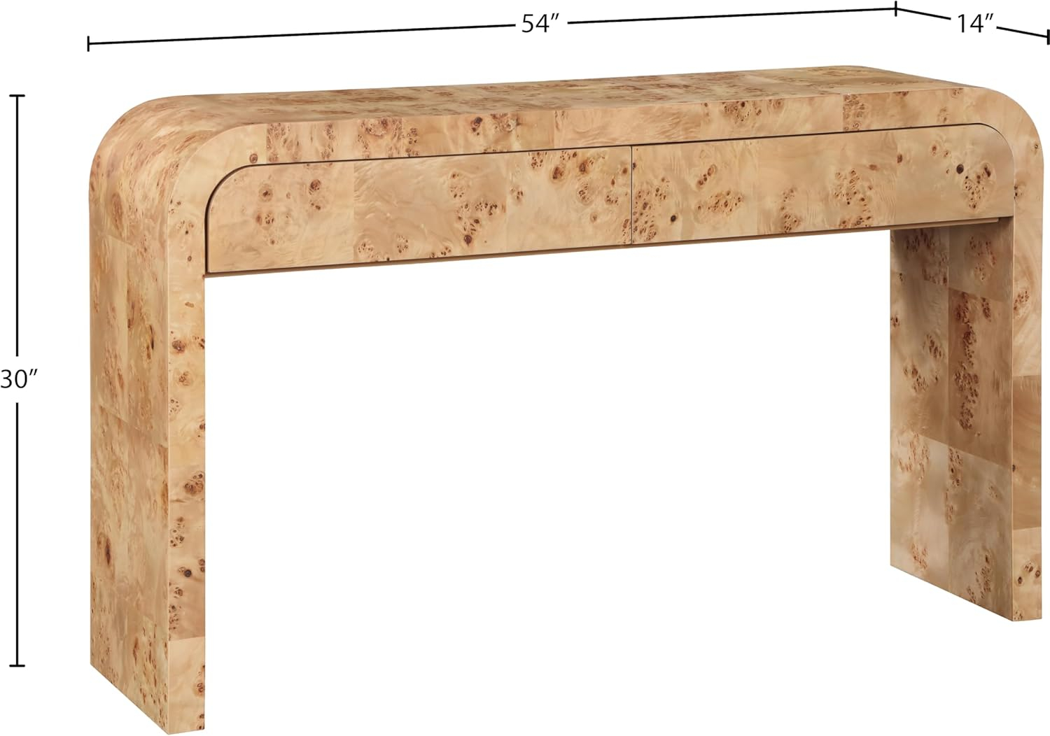 Meridian Furniture Cresthill Natural Ash Console Table