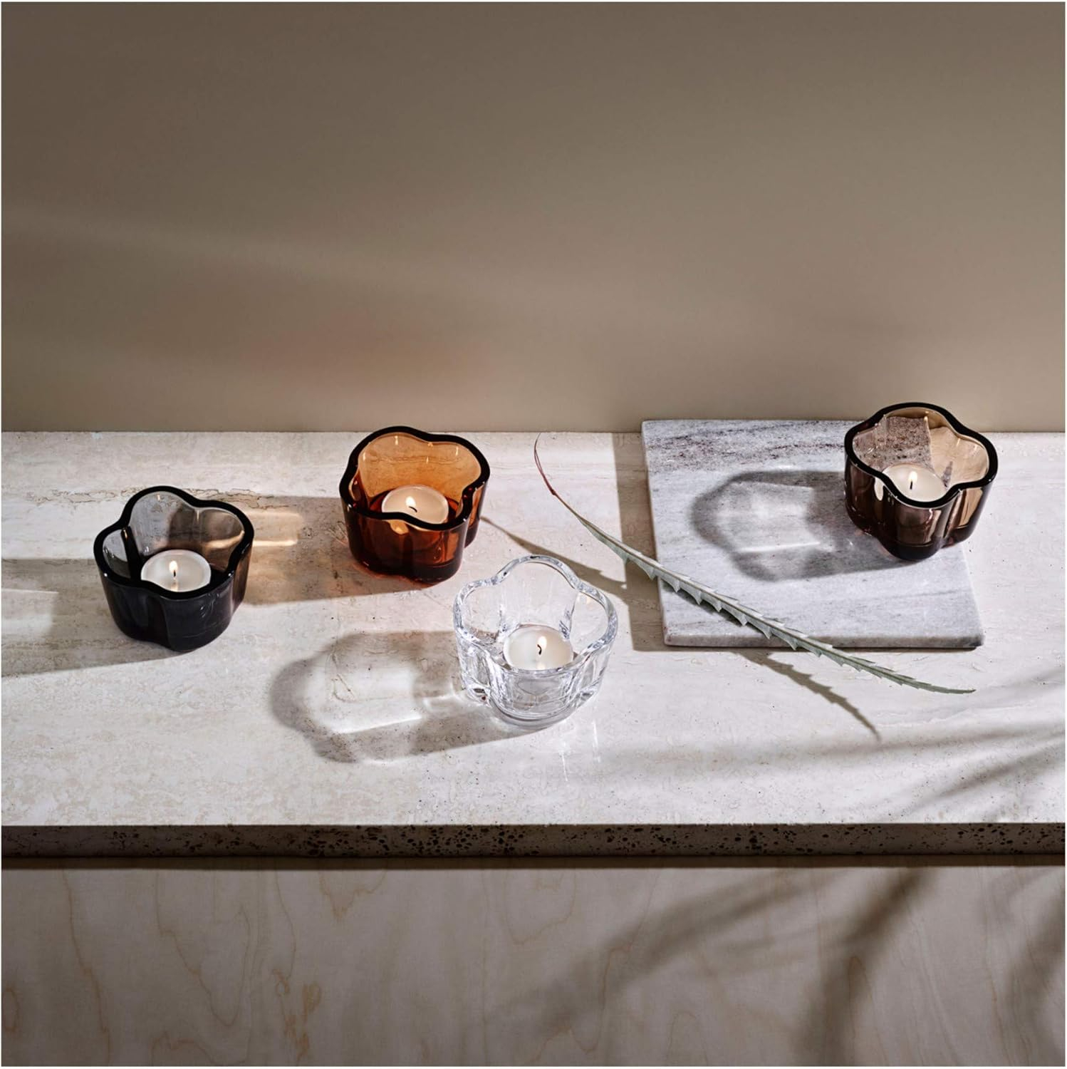 iittala 1051192 Alvar Aalto Collection Candle Holder, Clear, Approx. W 3.5 x H 2.4 inches (90 x 60 mm)