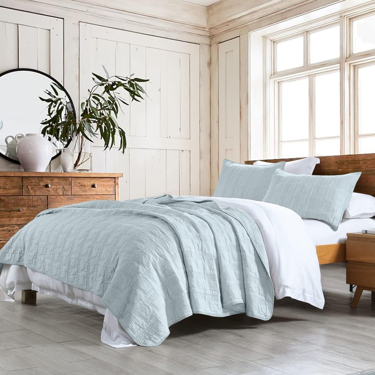 HORIMOTE HOME Quilt Set Queen Size Yellow, Classic Geometric Diamond Stitched Pattern, Ultra Soft Lightweight Bedding Set Bedspread Coverlet for All Season 3 Pieces (1 Quilt and 2 Pillow Shams)