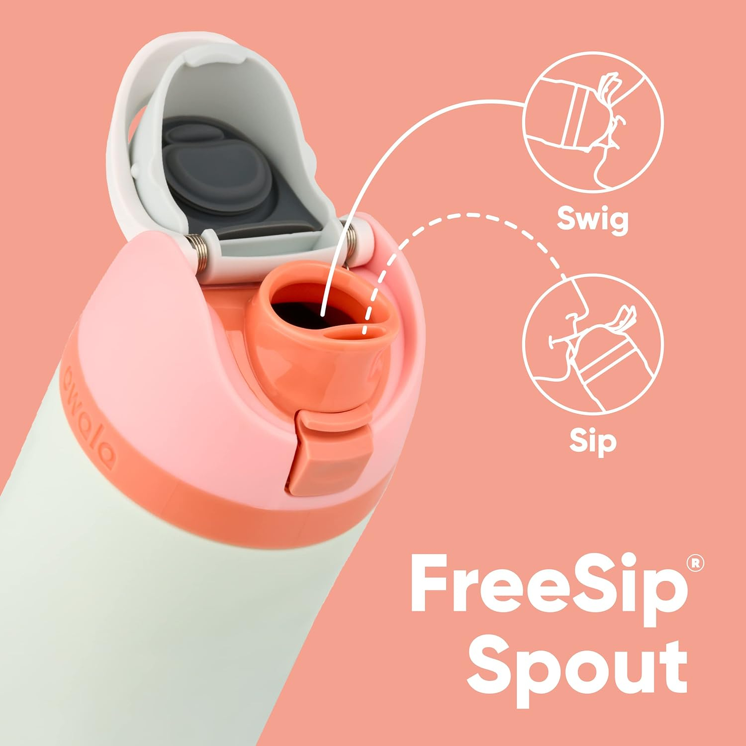 Owala FreeSip Insulated Stainless Steel Water Bottle with Straw for Sports and Travel, BPA-Free, 24-oz, Red/Aqua (Summer Sweetness)