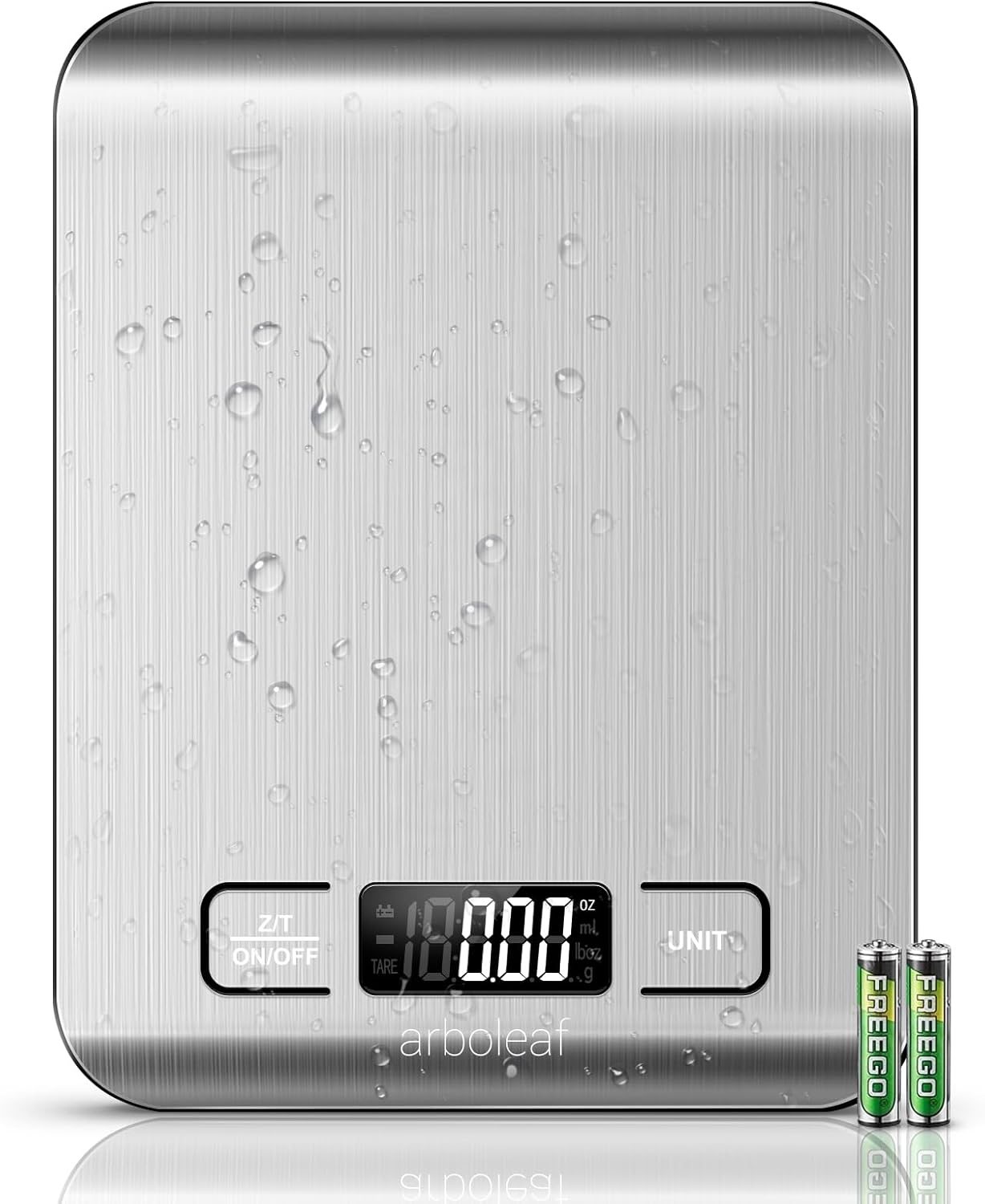 arboleaf Food Kitchen Scale, 22lb Digital Weight Grams and Ounces for Baking and Cooking, 1g/0.01oz Precise Food Scales for Kitchen, Backlit LCD Display, Tare Function, Stainless Steel