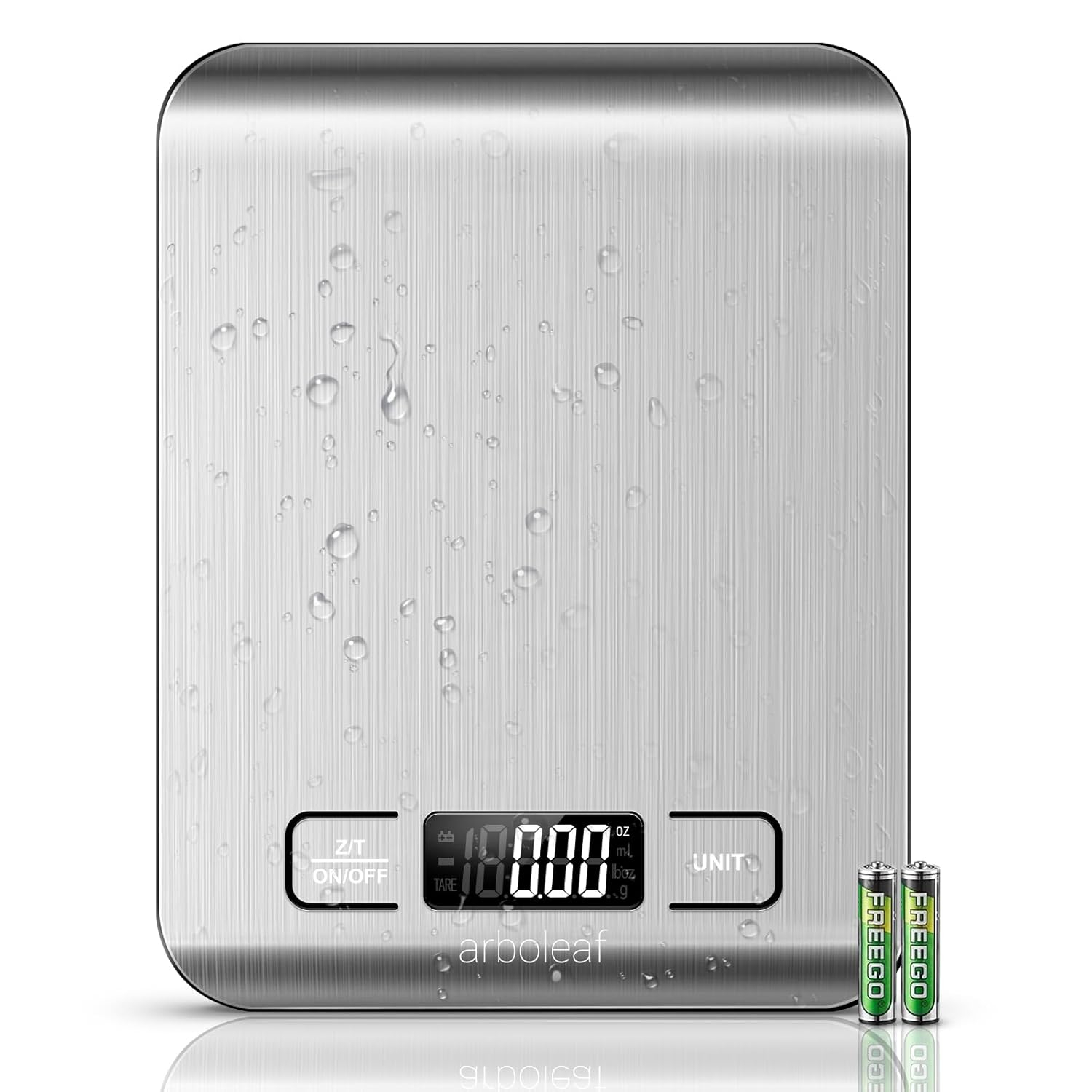 arboleaf Food Kitchen Scale, 22lb Digital Weight Grams and Ounces for Baking and Cooking, 1g/0.01oz Precise Food Scales for Kitchen, Backlit LCD Display, Tare Function, Stainless Steel