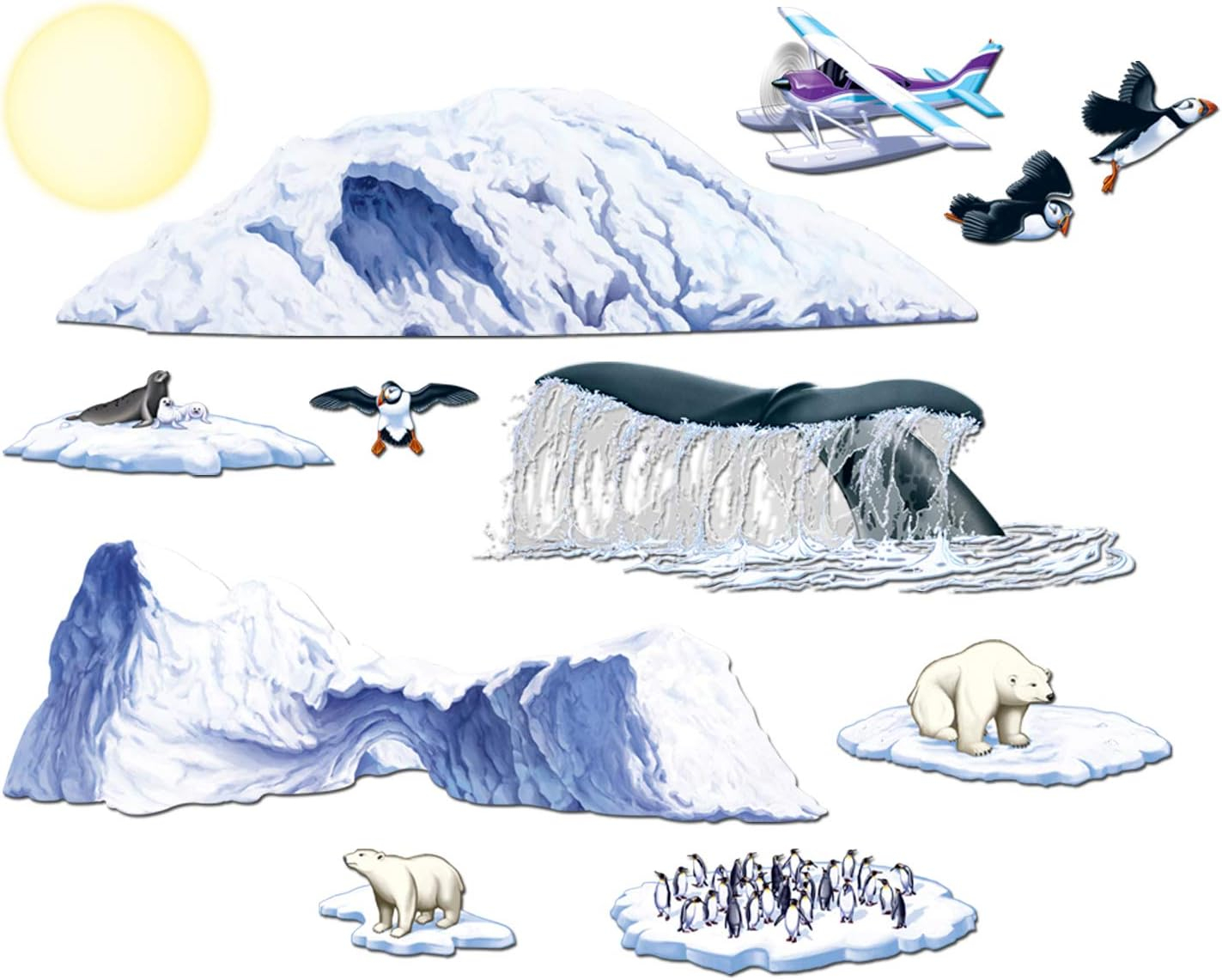 Beistle Arctic Cruise Props, 8"-4' 11", (12/Pkg) Multicolored