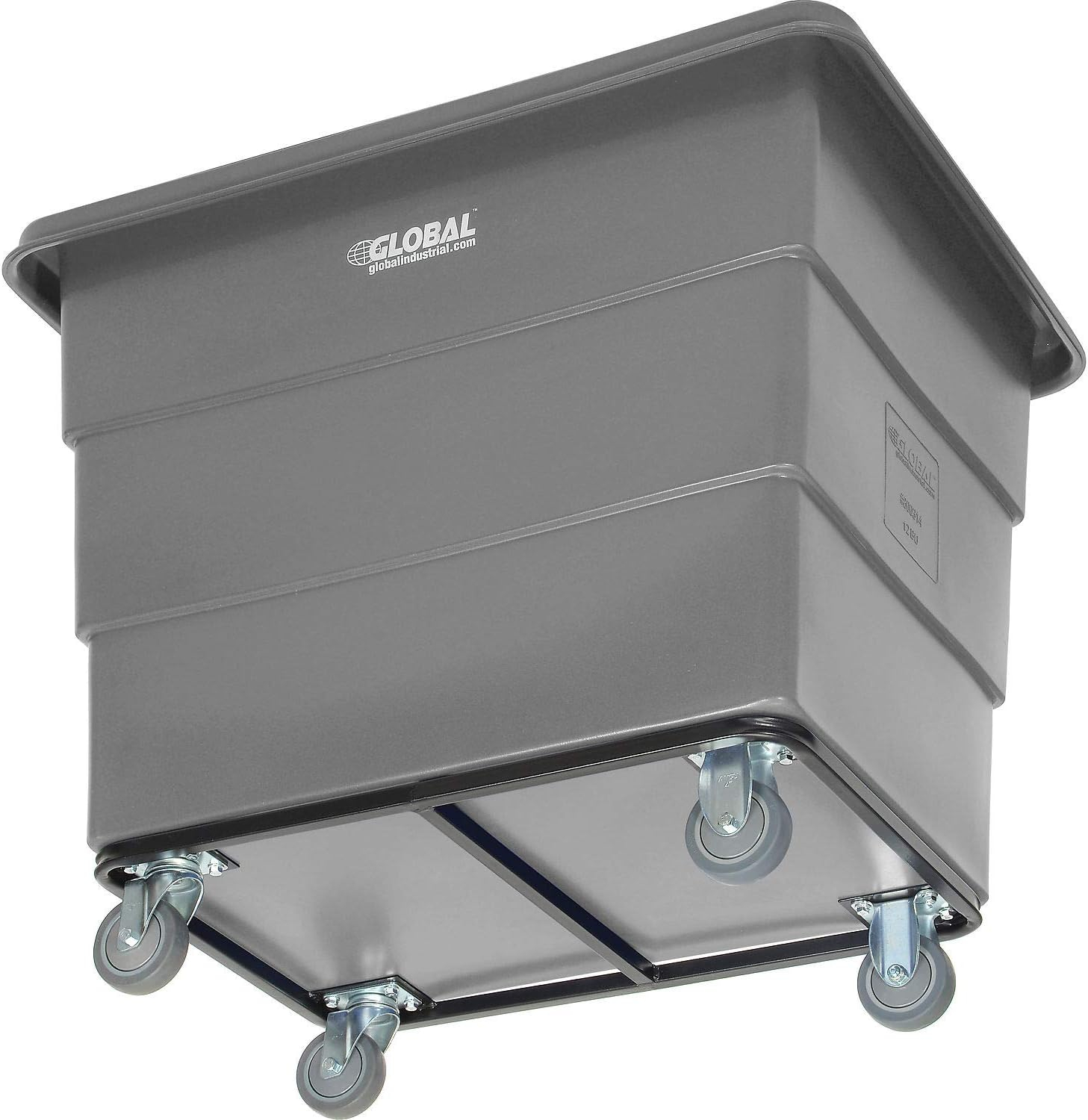 Gray Heavy-Duty Plastic Bulk Box Truck with Steel Chassis Base