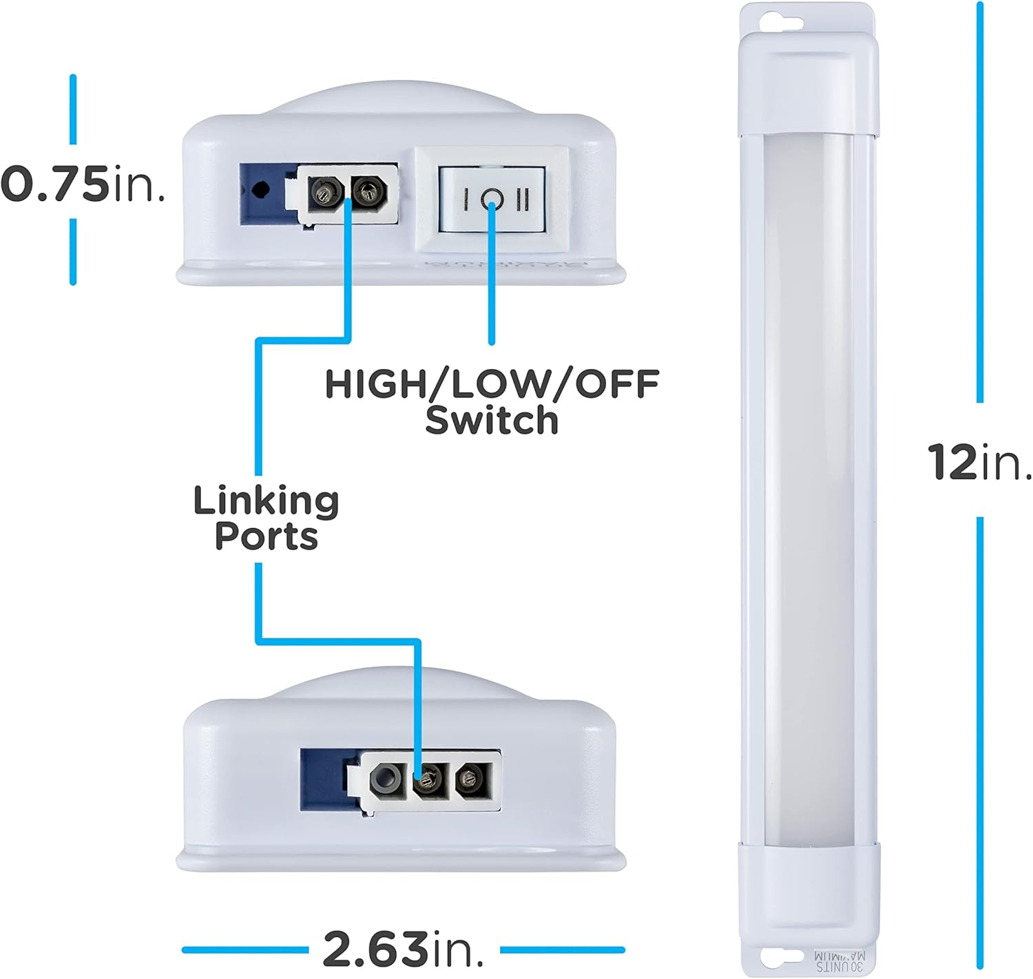 Enbrighten Premium Linkable Under Cabinet Fixture, 12in, LED, Linkable, 415 Lumens, 3000K Warm White, 38845-T1