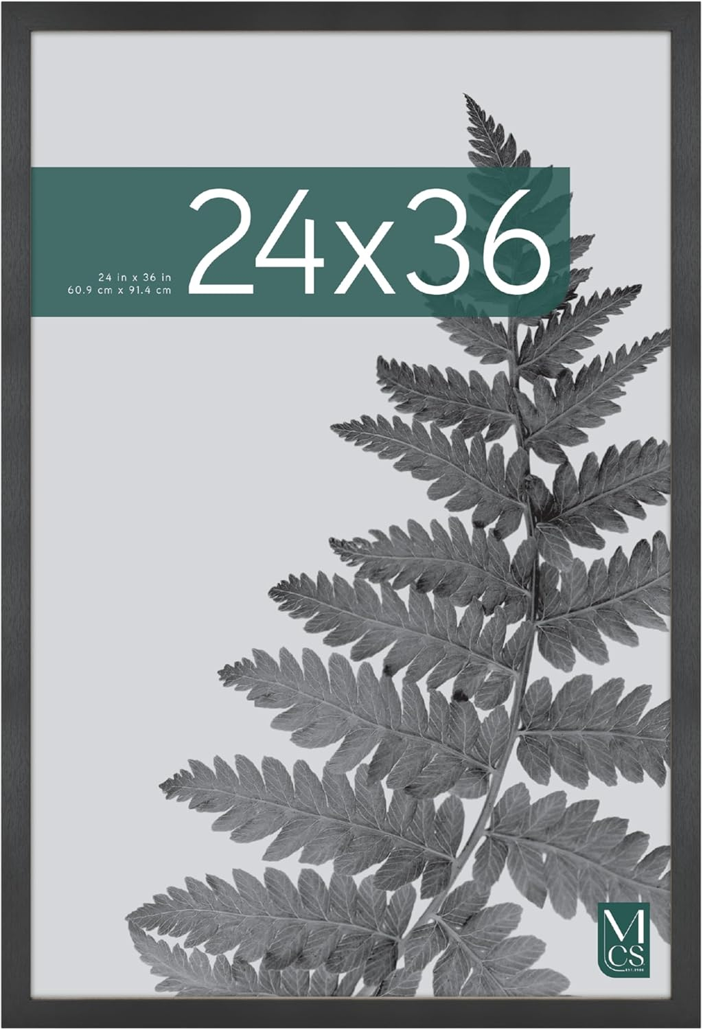 MCS Studio Gallery 24x36 Poster Frame Black Woodgrain, Vertical & Horizontal Wall Hanging Large Picture Frame for Photos, Posters & Art Prints (1-Pack)