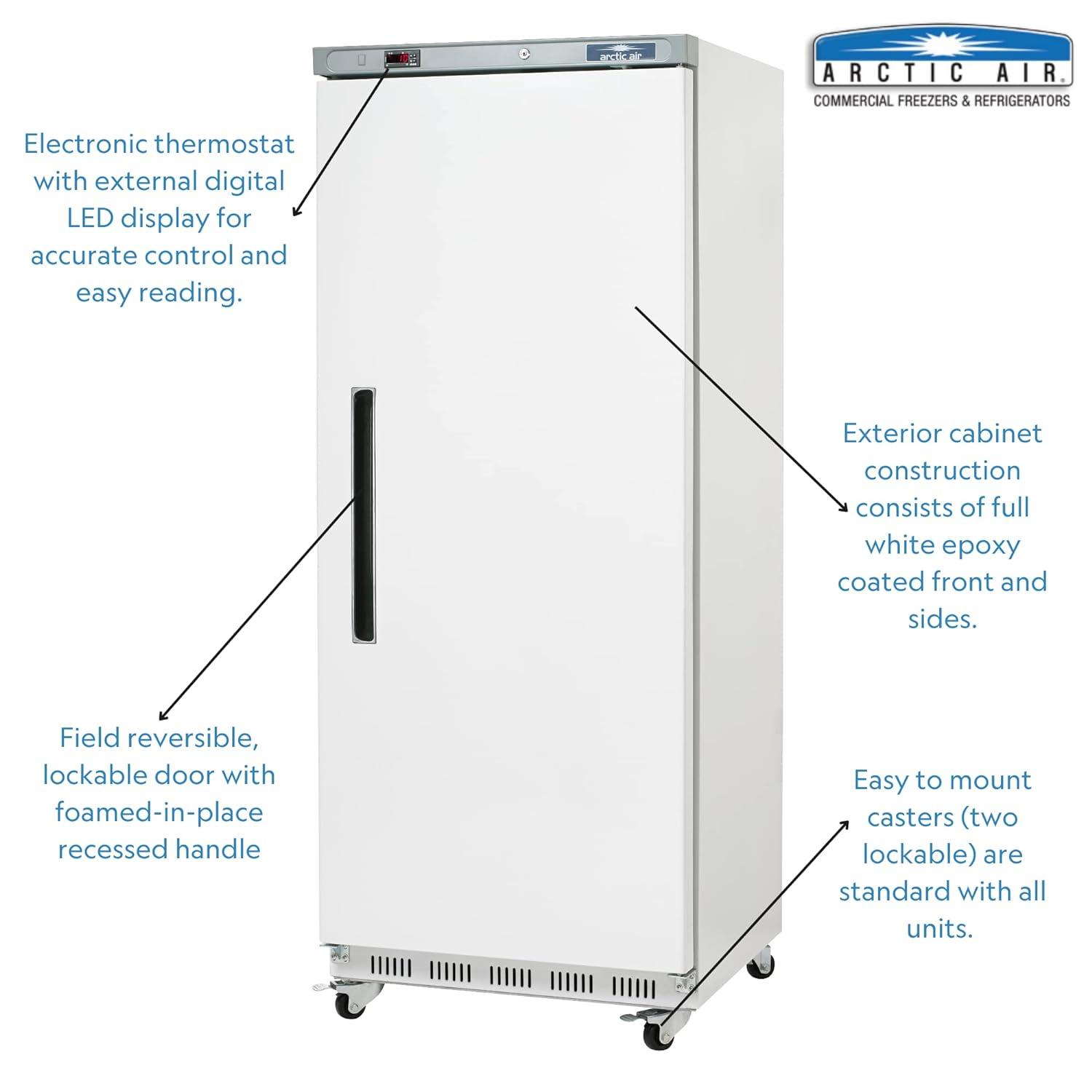 Arctic Air AWF25 Arctic Air AWF25 Single Door Reach-in Freezer, White