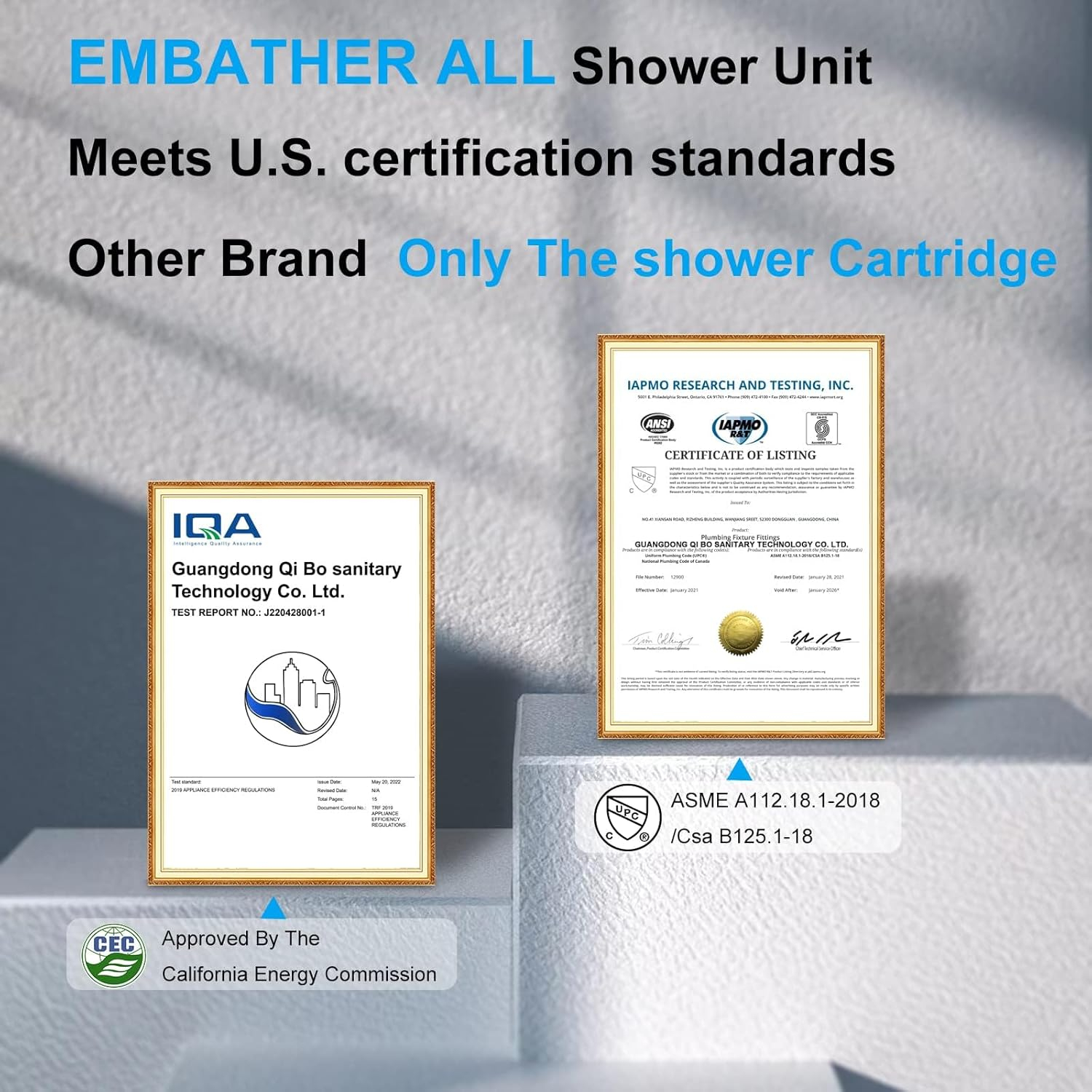 EMBATHER Black Shower System 12 Inches Shower Faucet Set with Square Rain Shower Head and Handheld For Bathroom, Matte Black Shower Combo Set Wall Mounted (Rough-in Valve & Trim Included)