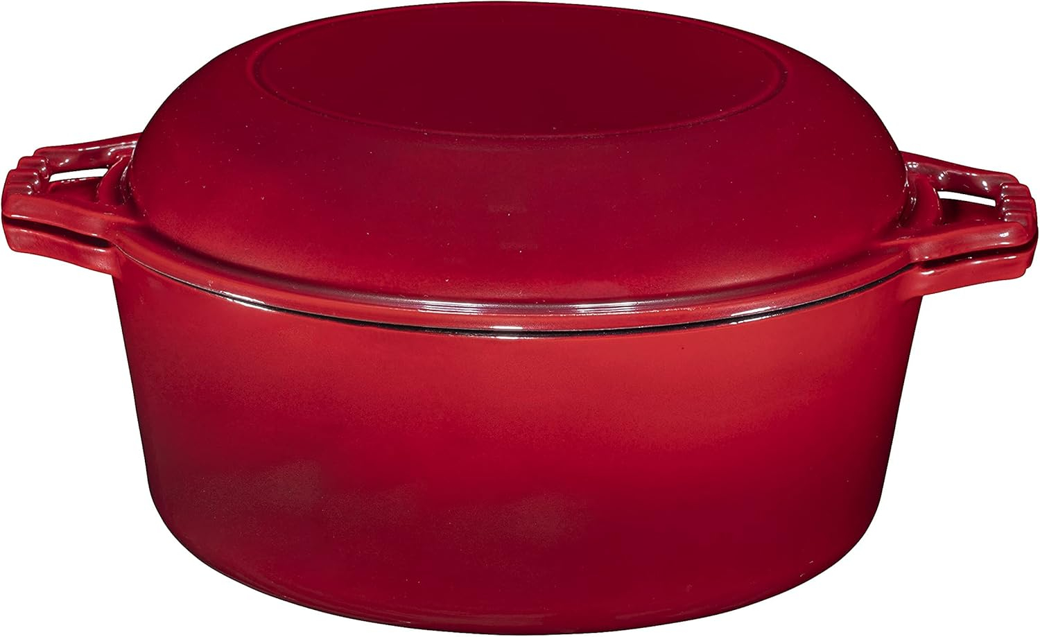 Red Enameled Cast Iron 7-Quart Dutch Oven with Porcelain Lid