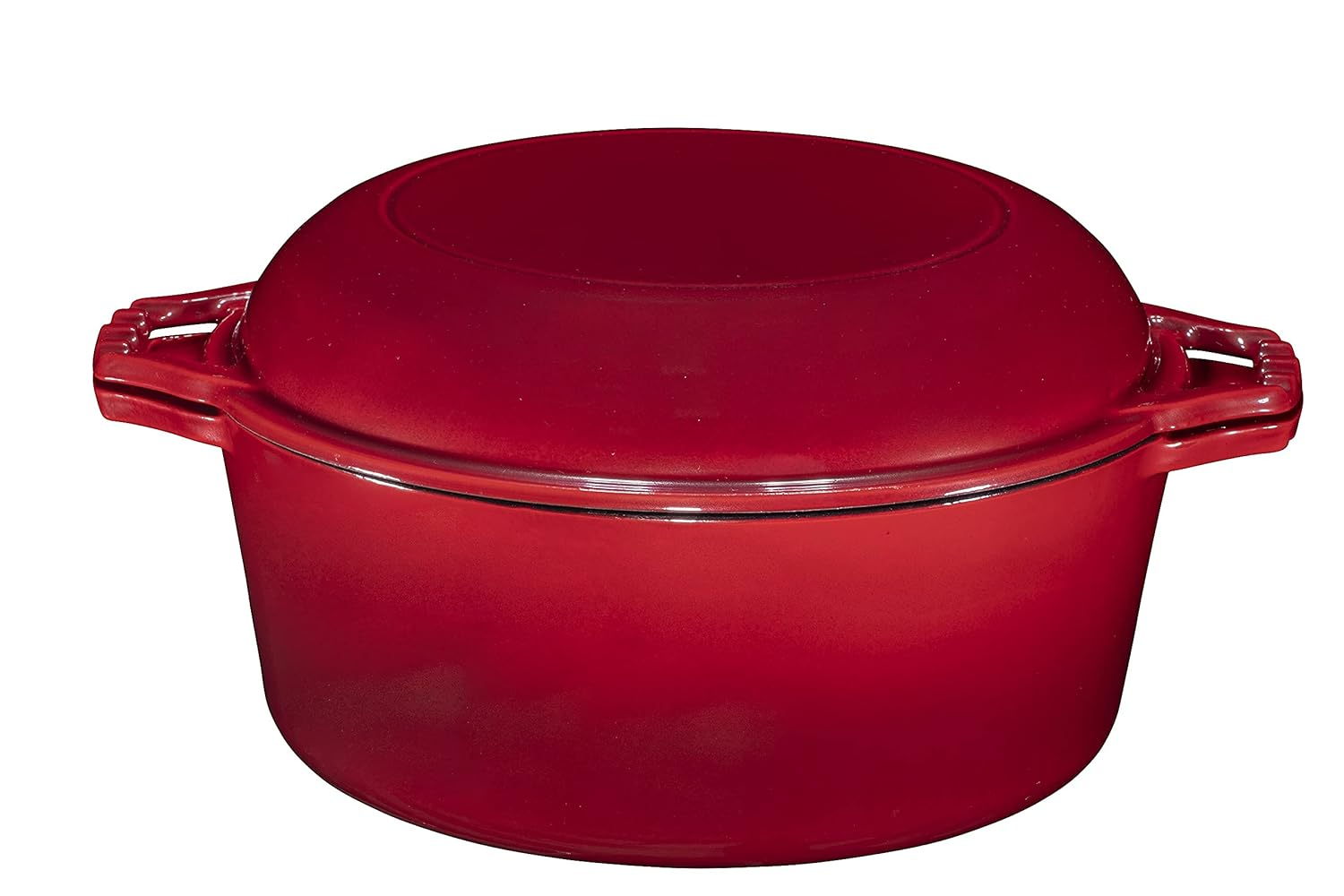 Red Enameled Cast Iron 7-Quart Dutch Oven with Porcelain Lid