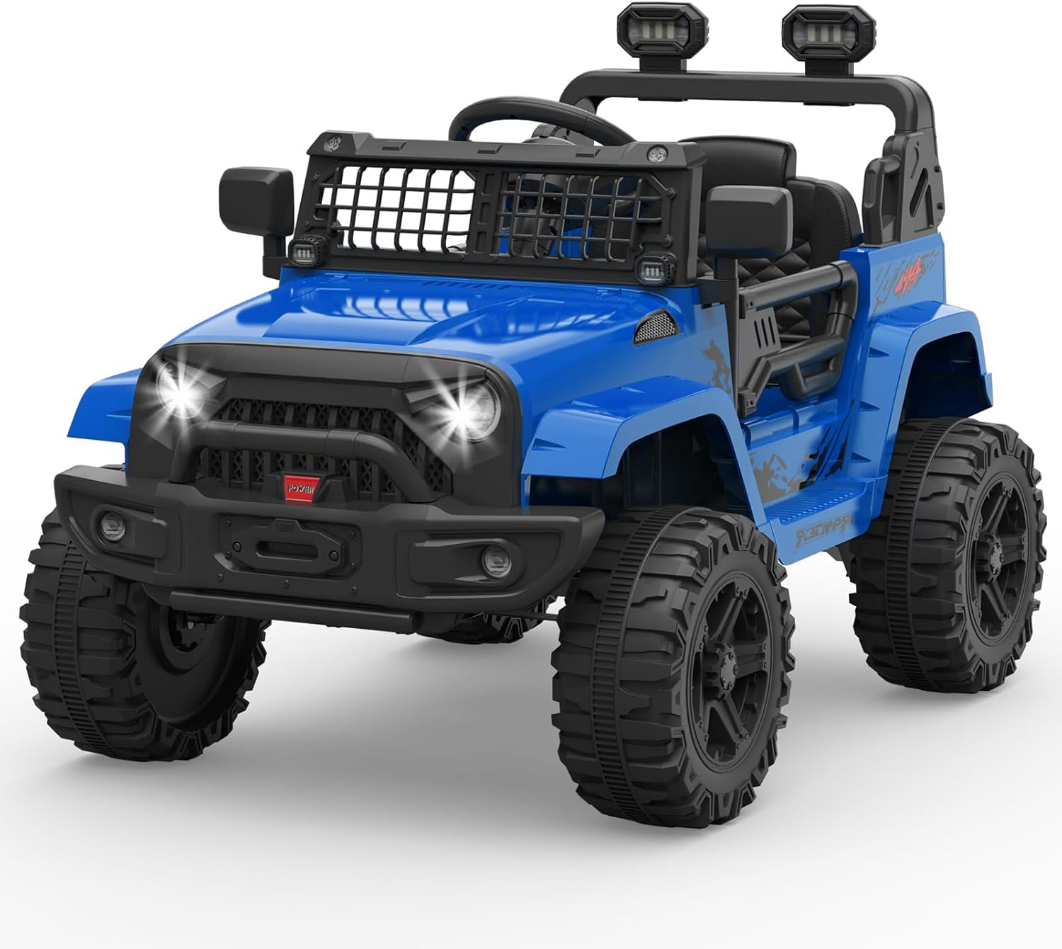 Ride on Truck Car 12V Kids Electric Vehicles with Remote Control Spring Suspension, LED Lights, Bluetooth, 2 Speeds