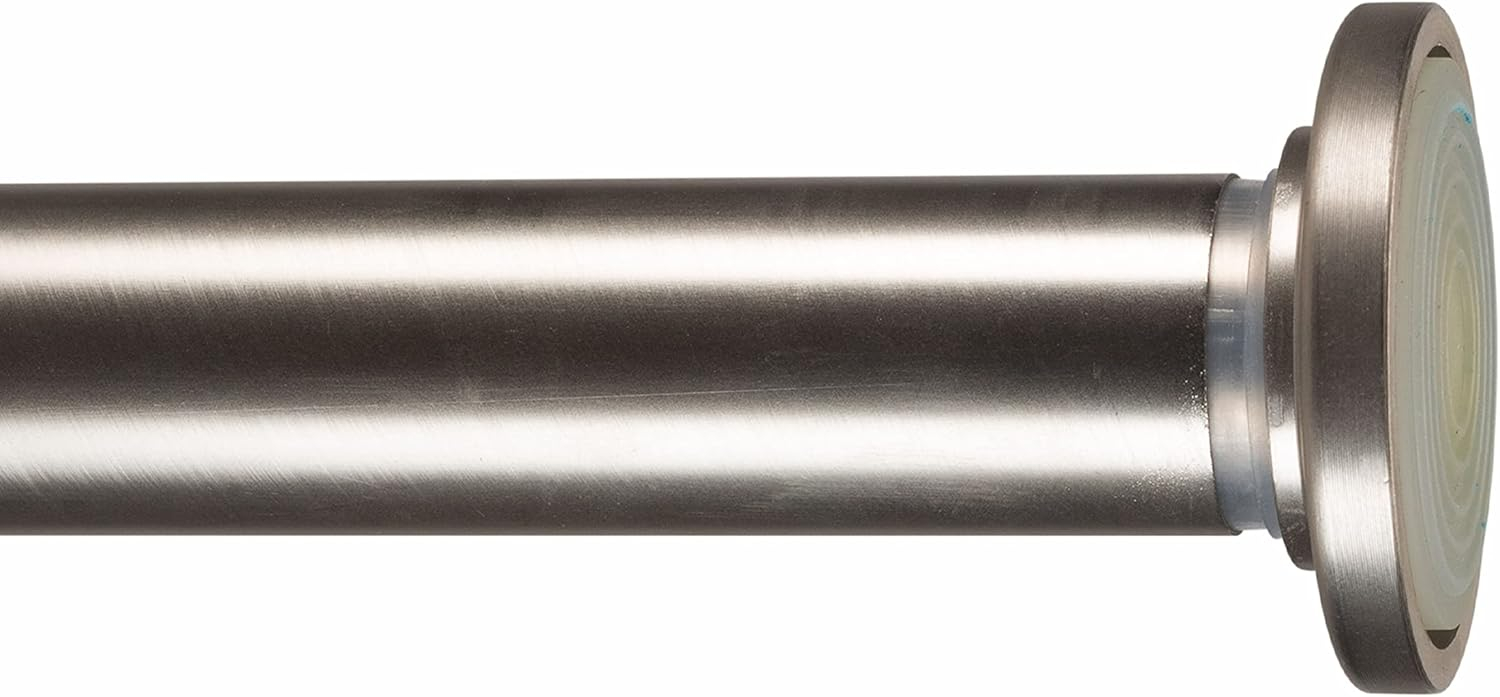 Home Details 24" to 42" Adjustable Steel Straight Curtain Tension Rod, Satin Nickel