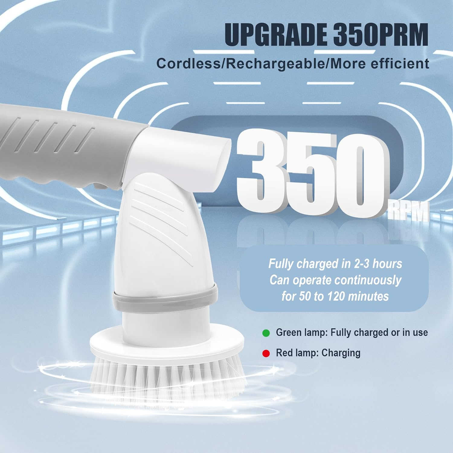 SZFIXEZ Electric Spin Scrubber, Cordless Electric Cleaning Brush for Bathroom Electric Spin Cleaner with 4 Replaceable Shower Cleaning Brush Heads for Wall, Stove, Tile, Bathtub, Toilet, Window