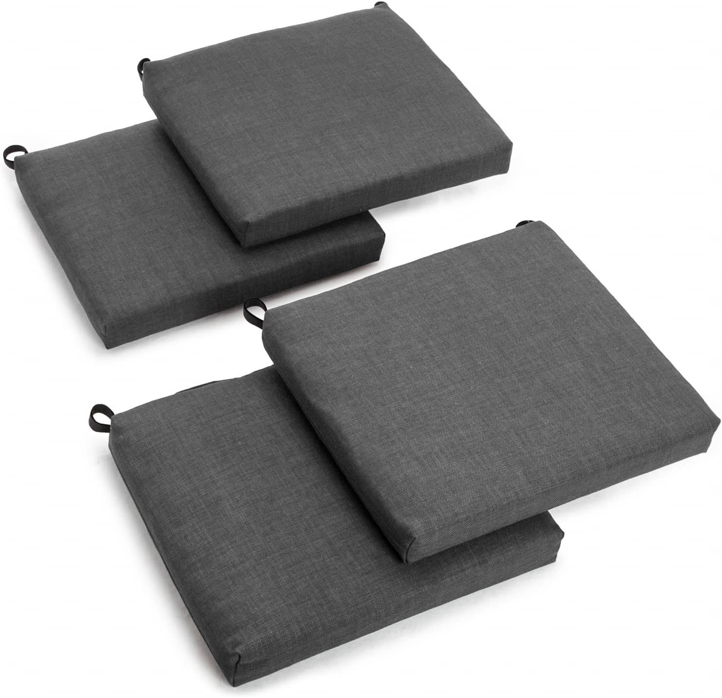 Blazing Needles 93454-4CH-REO-SOL-15 20 x 19 in. Solid Outdoor Spun Polyester Chair Cushions, Cool Gray - Set of 4