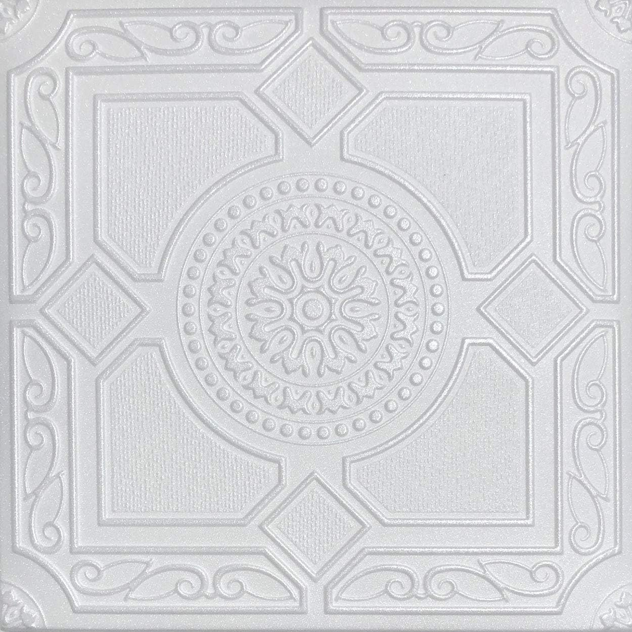 White Styrofoam Ceiling Tile Lima (Package of 8 Tiles) - same as Kensington Gardense and R30