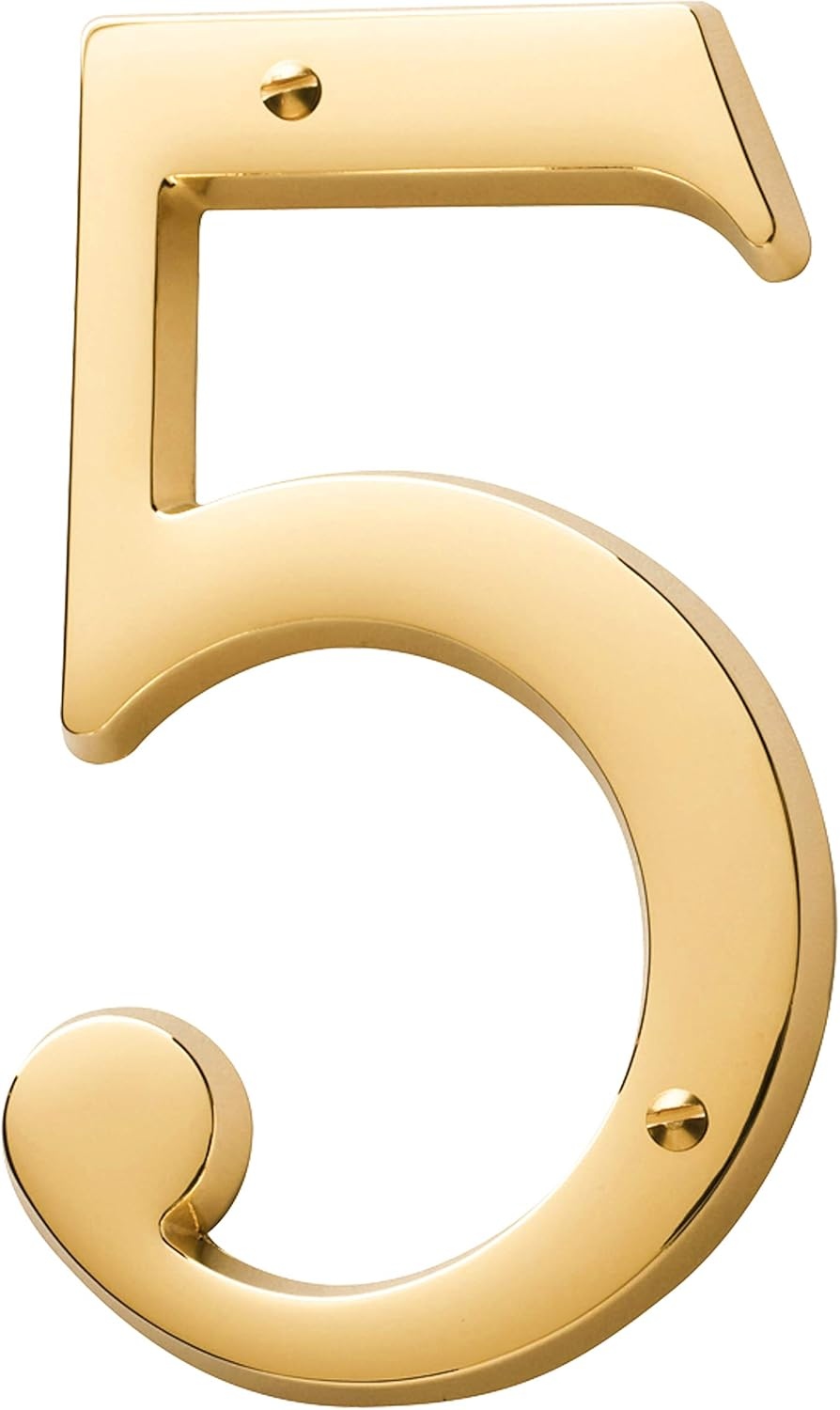 4.75" H Brass House Number