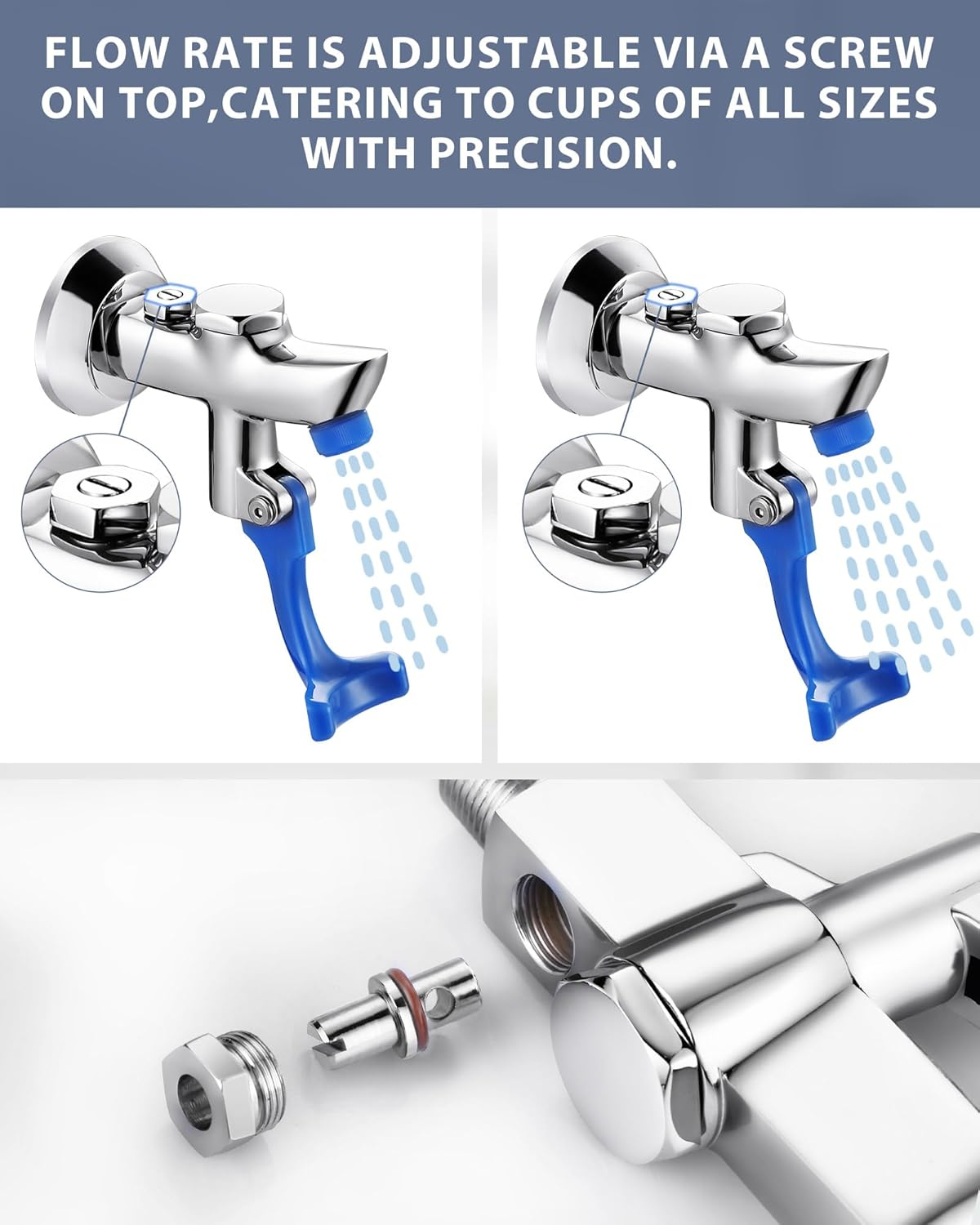 Glass Filler Faucet Wall Mount: WOWOW Push Water Bottle Filling Station Solid Brass, Commercial Water Filler Faucet for Bar, Diner, Cafe, Restaurant, Kitchen and Coffee Shop, 3/8 Male Inlet