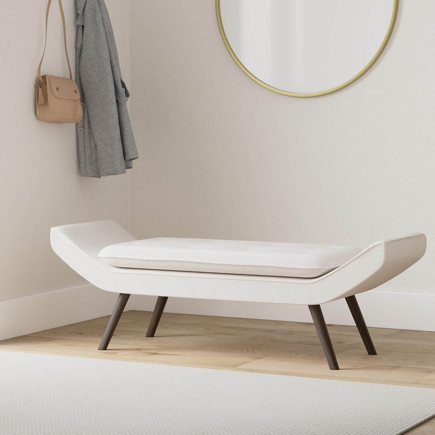 Newcastle Cushioned Tufted Bench, Multiple Colors