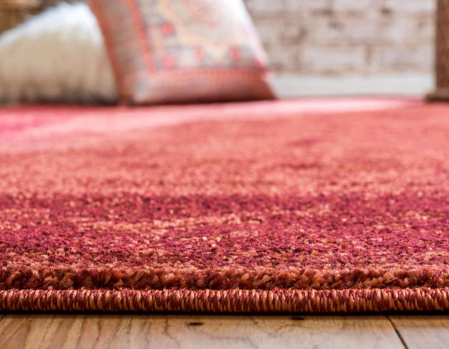 Unique Loom La Jolla Collection Farmhouse, Contemporary, Botanical, Traditional, Vintage Area Rug, 2 ft 2 in x 3 ft, Orange/Burgundy