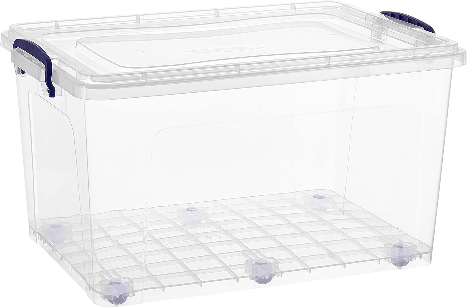 Clear Plastic Stackable Storage Box with Snap Lid, 44 Quart