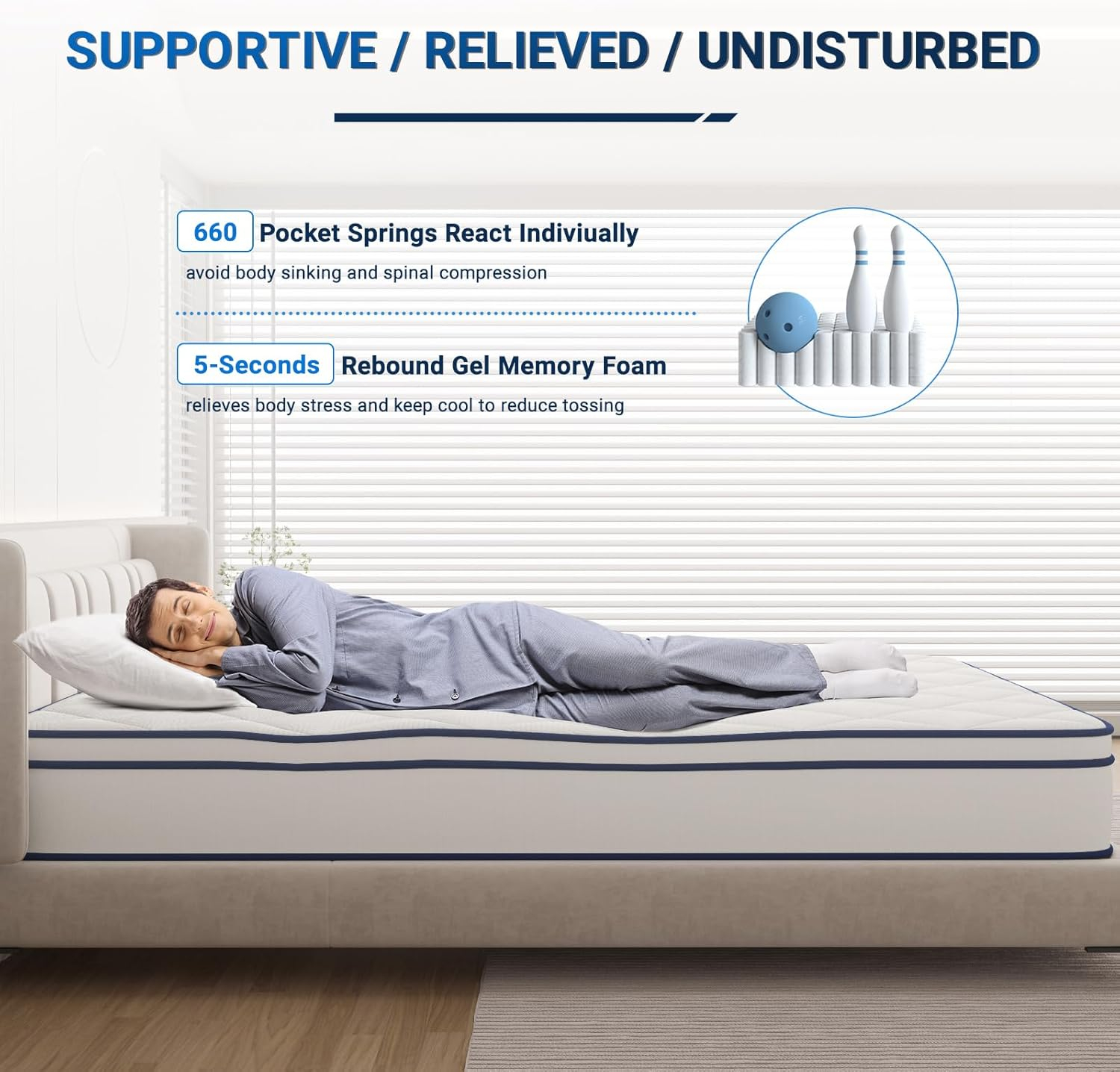 Avenco Full Size Mattress 10 Inch, Hybrid Full Mattresses in a Box with Gel Memory Foam, Individually Pocket Coils for Support and Pressure Relief, Medium Firm Full Bed Mattress, CertiPUR-US Certified