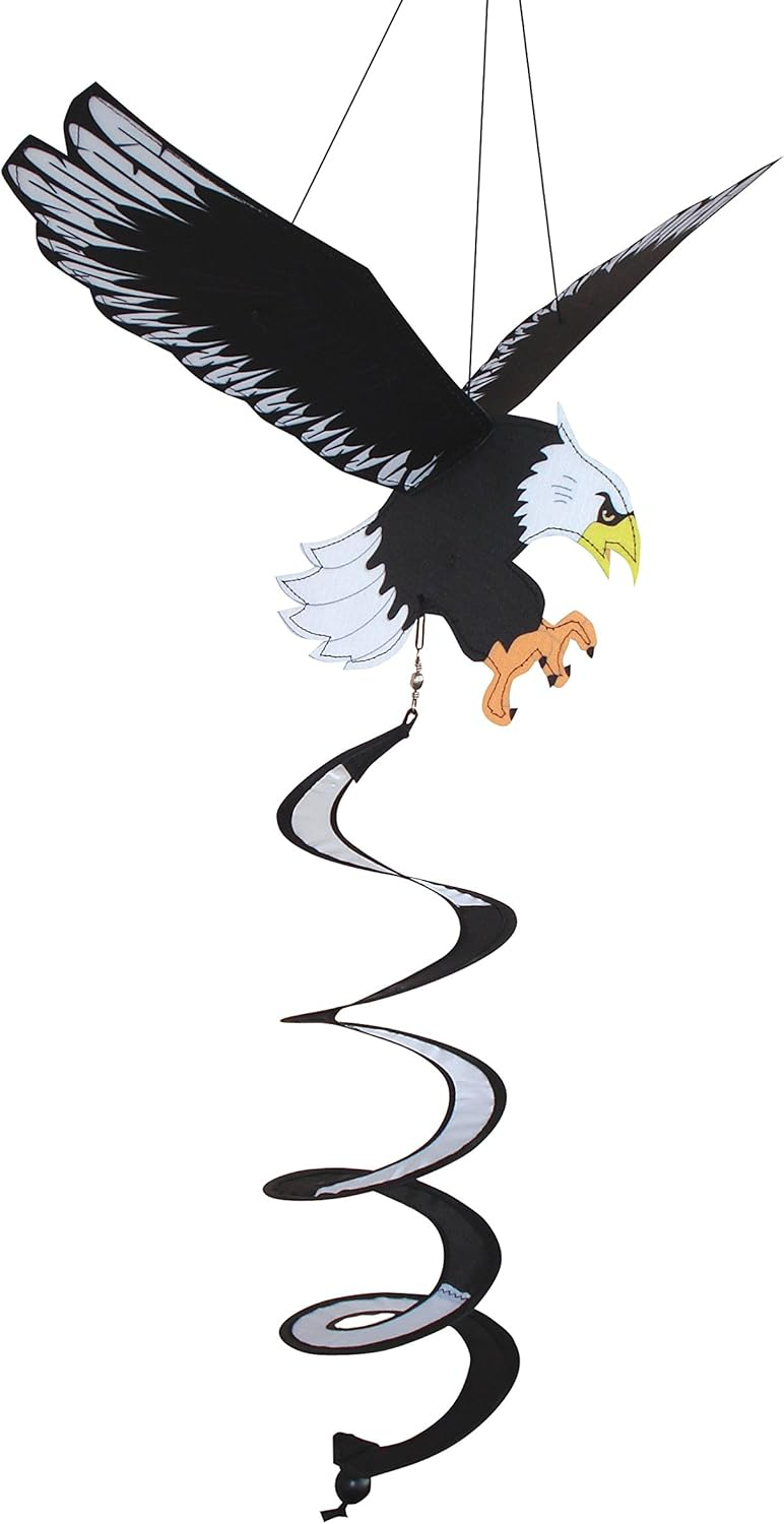In the Breeze 4286 - Eagle Twister Wind Spinner - Divertida Decoración Patriótica para Exteriores