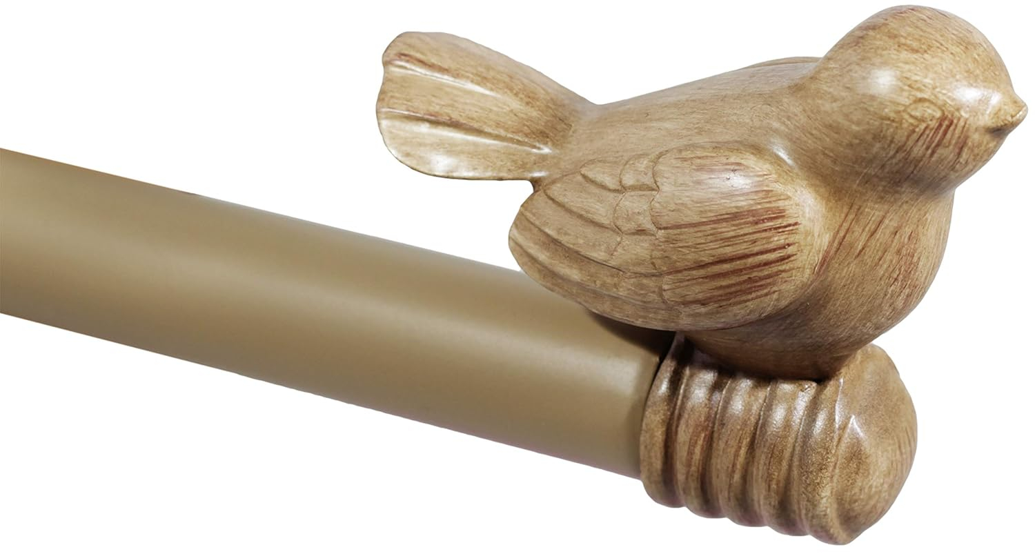 Urbanest 3/4" Bird Adjustable Curtain Rod, Cottage, 84"-120"