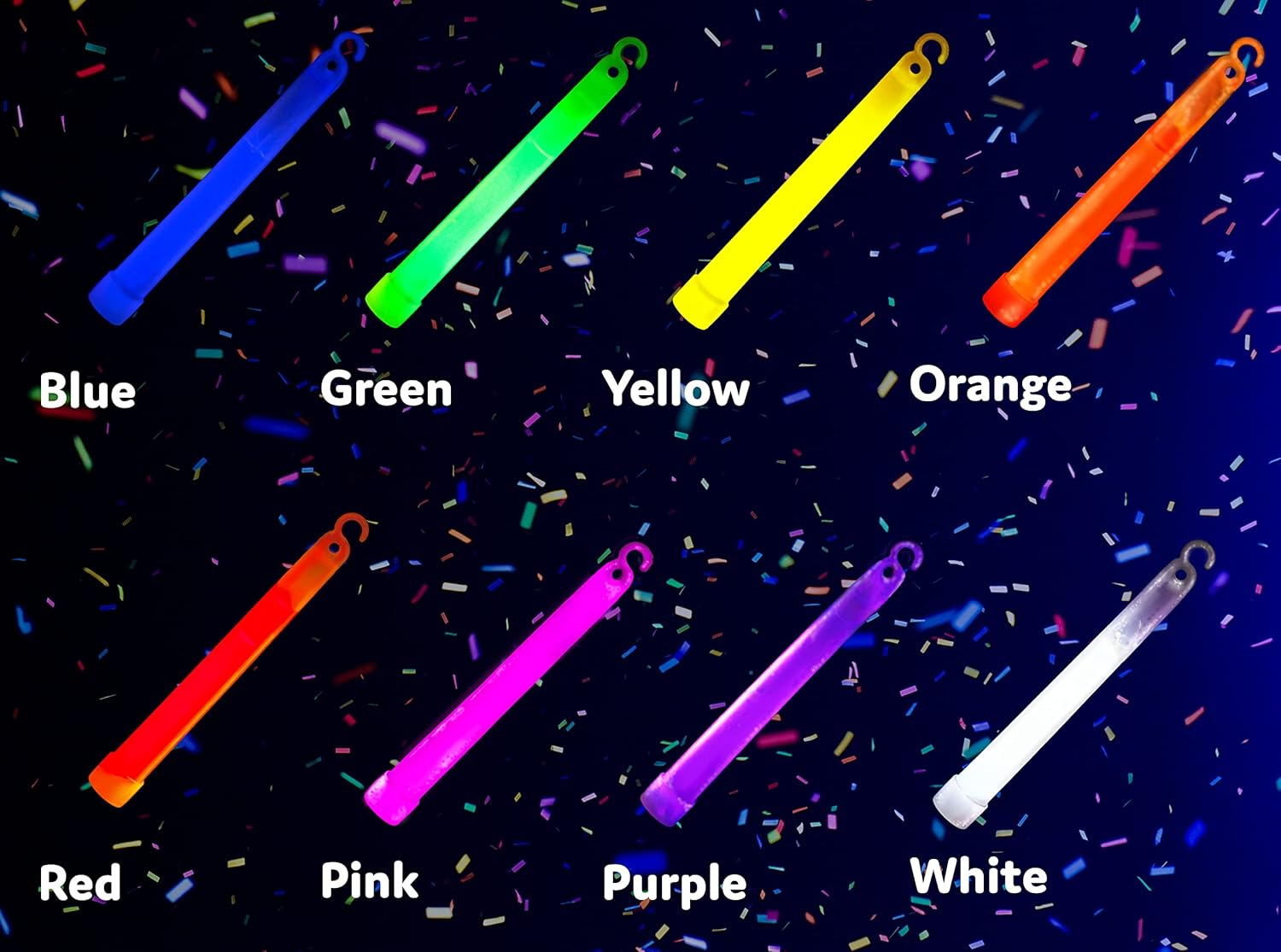 50 Multi Color Ultra Bright Glow Sticks Bulk - 12 Hour Duration - Versatile Use Glow Sticks for Parties, Emergency Light, Camping, and Survival Kit