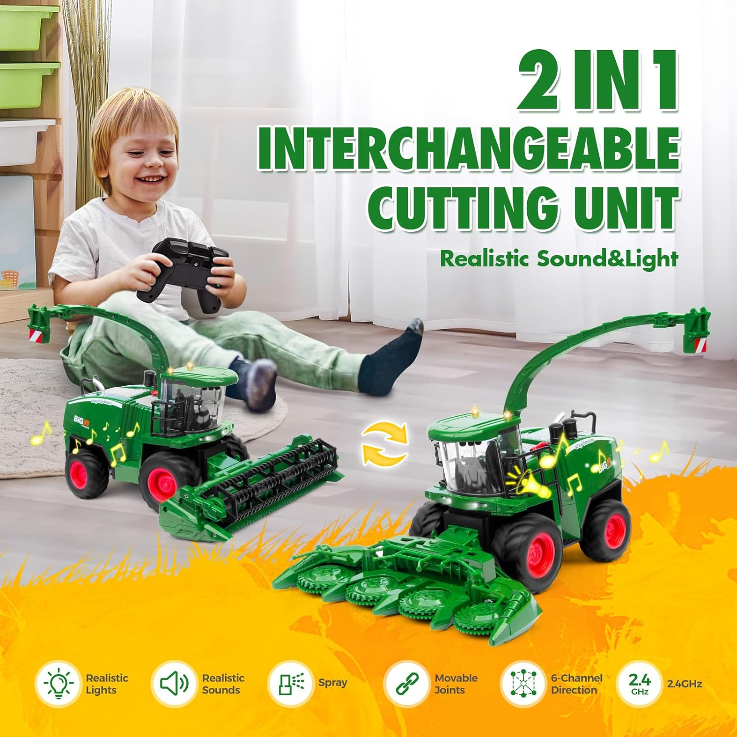 Remote Control Combine Harvester Tractor Toy