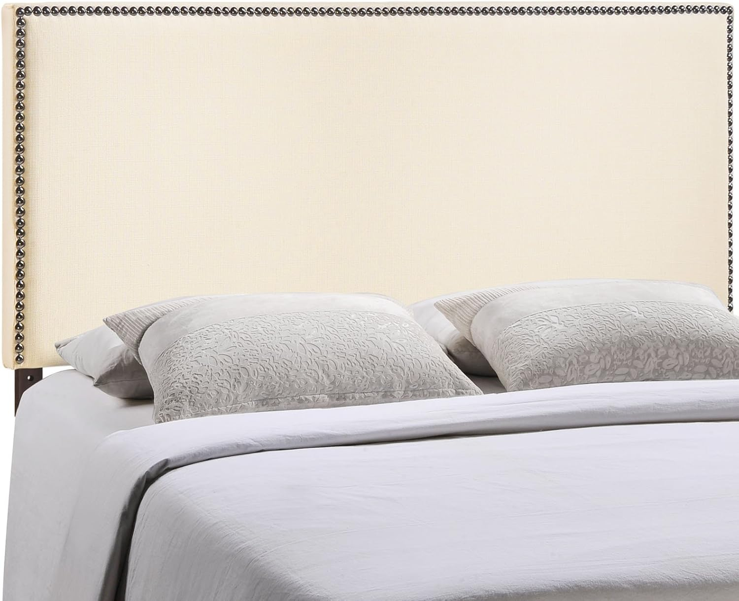 Modway Region Nailhead Queen Upholstered Headboard in Ivory