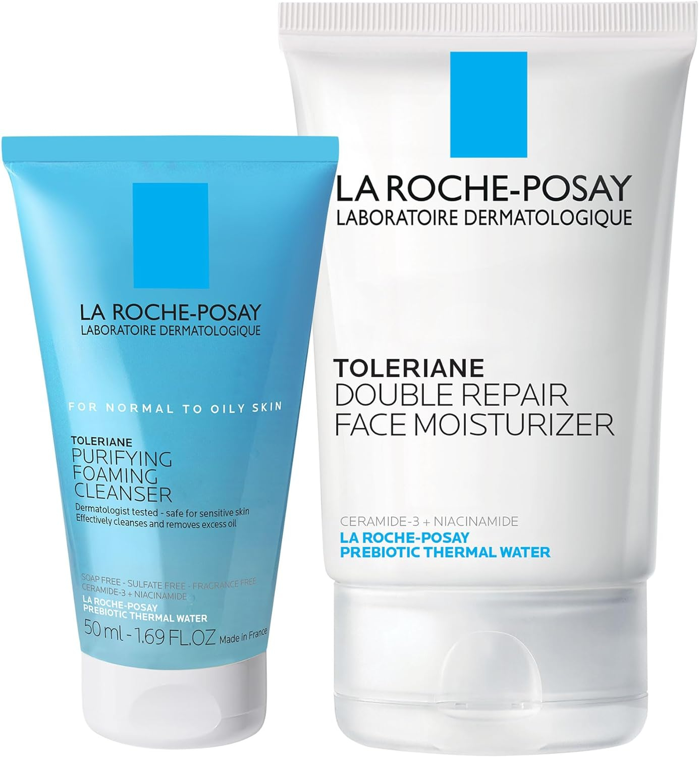 La Roche-Posay Travel Size Skin Care Set with Moisturizer and Cleanser