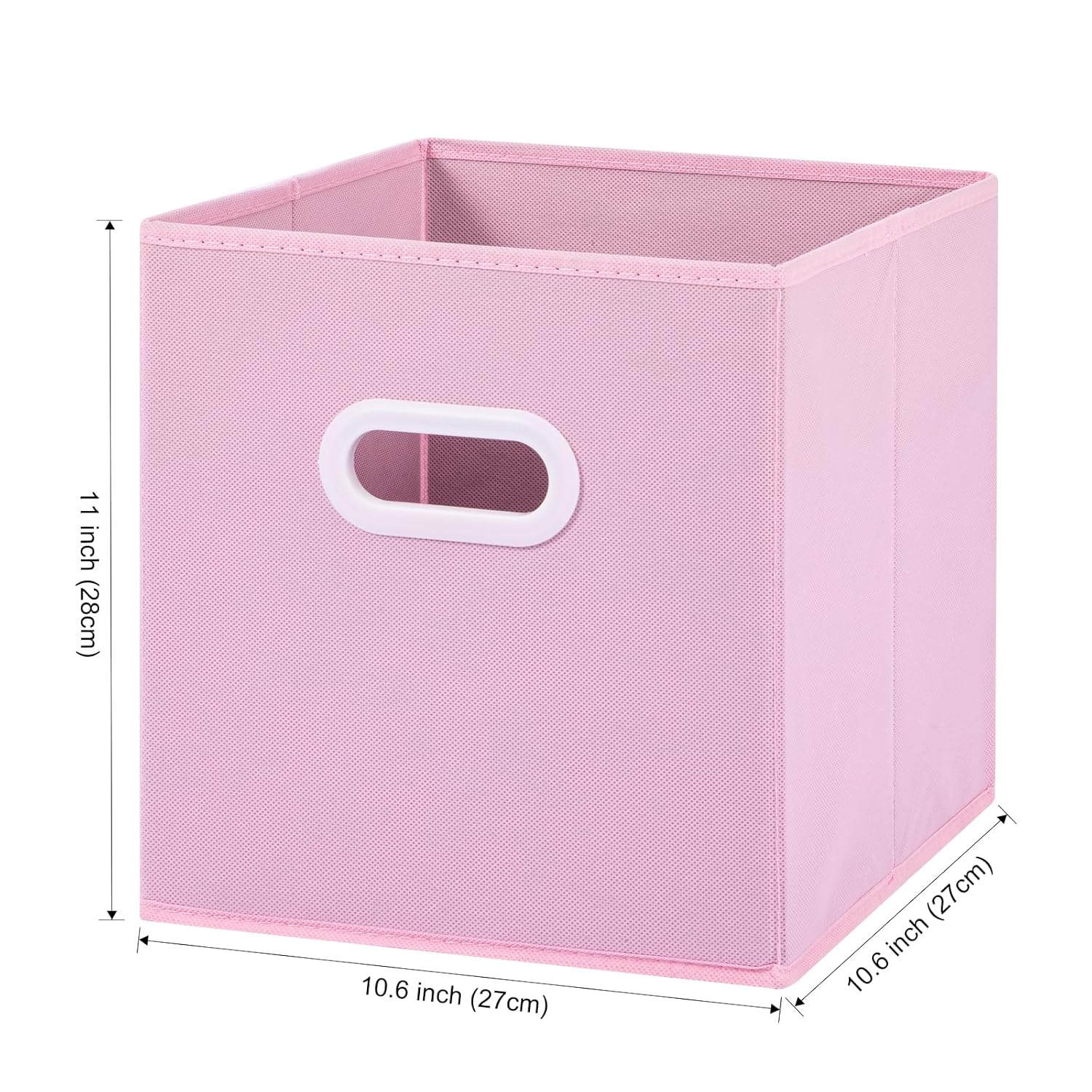 Stero Fabric Storage Cubes Bins, 11 inch Fun Colored Foldable Storage Baskets with Dual Plastic Handle for Home, Kids Room, Closet and Toys Organization, Multi Colored, Set of 6