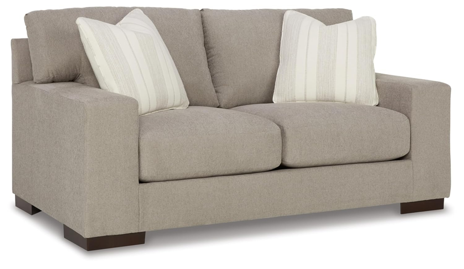 Beige Fabric Loveseat with Removable Cushions