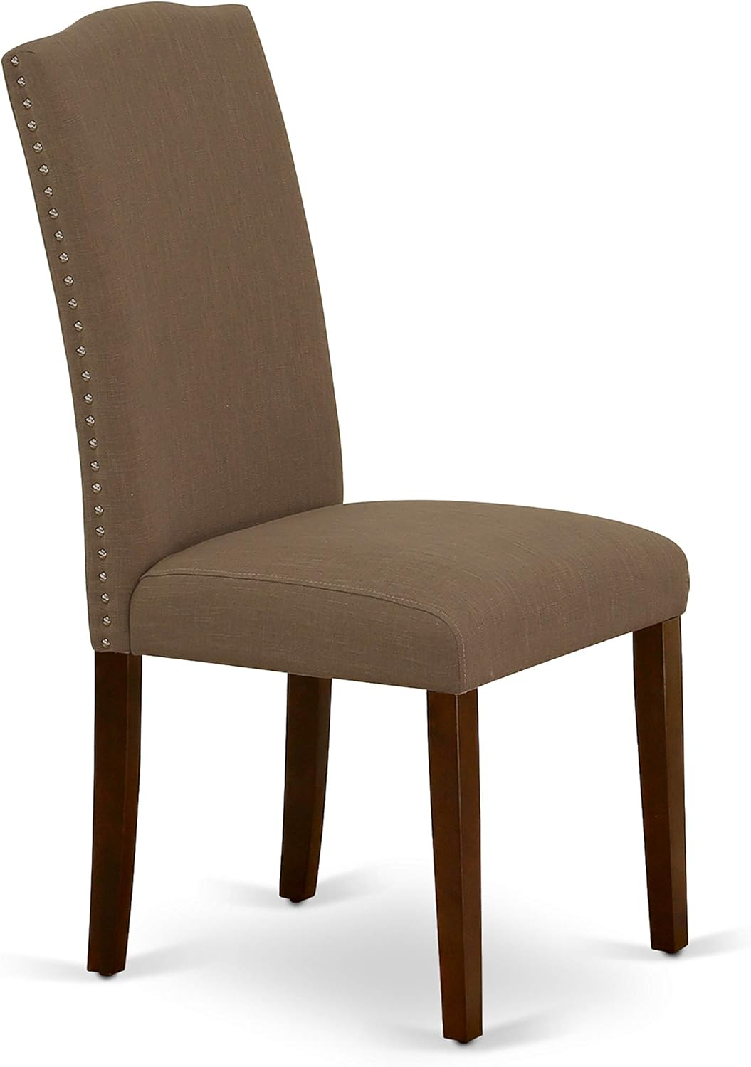 East West Furniture Encinal 40" Fabric Dining Chairs in Coffee (Set of 2)