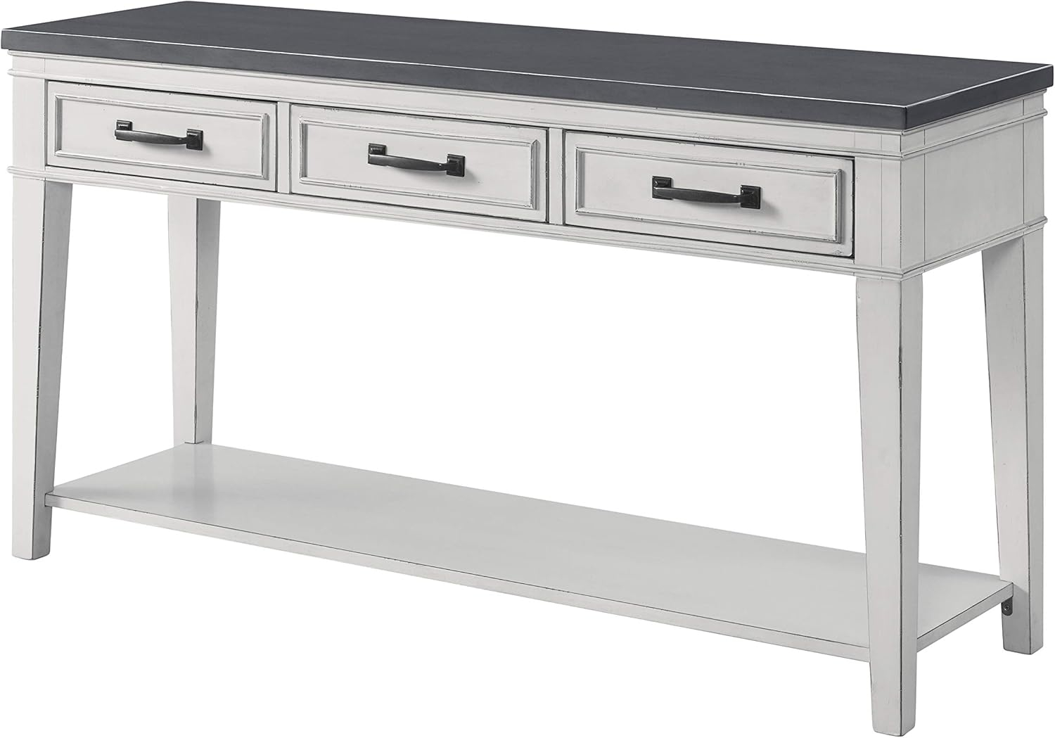 Martin Svensson Home Del Mar 3 Drawer Sofa Console Table White and Grey