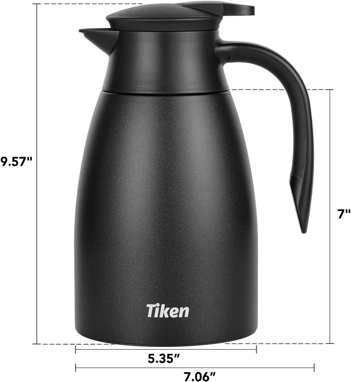 51 Oz Thermal Coffee Carafe, Stainless Steel Insulated Vacuum Coffee Carafes For Keeping Hot, 1.5 Liter Beverage Dispenser (Starry Black)