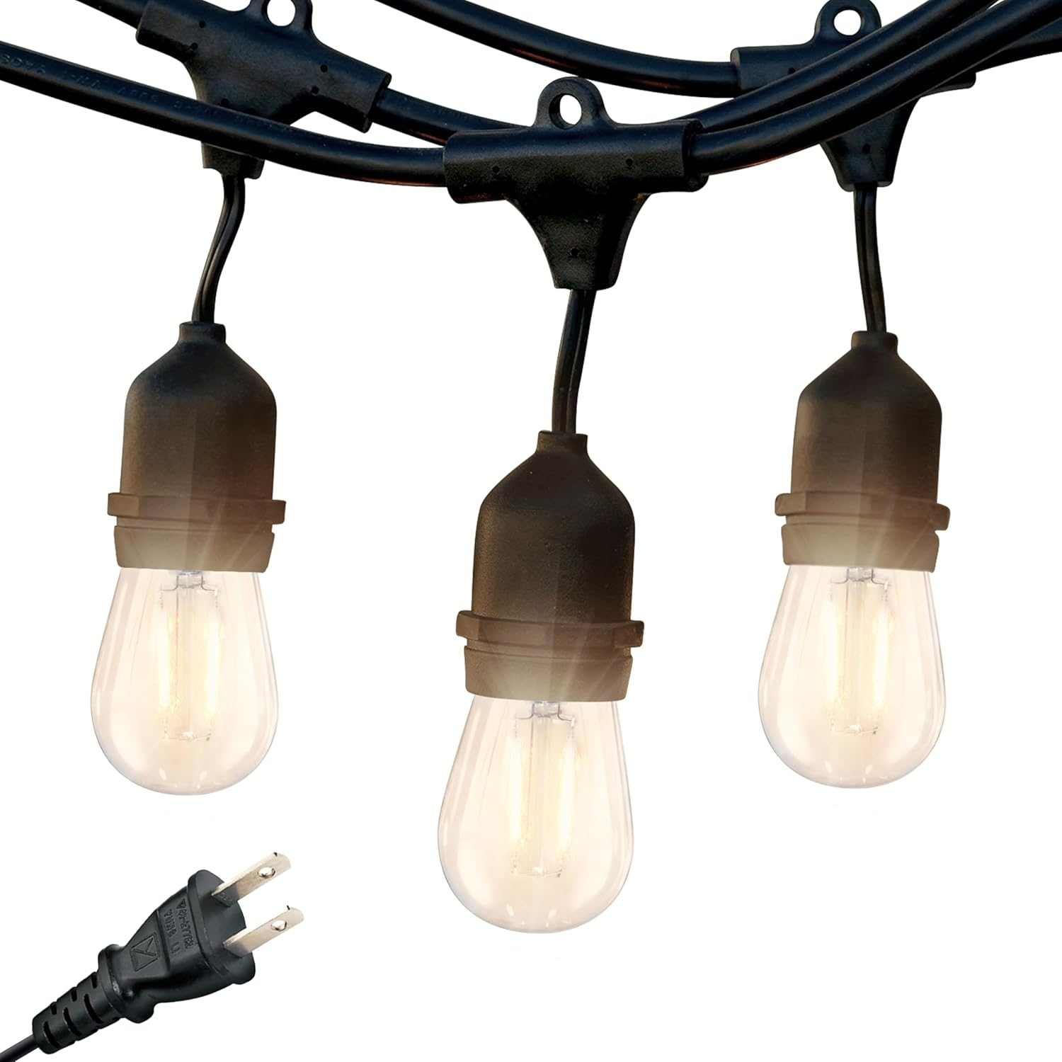 Vintage Italian Bistro Warm White LED String Lights, 48 ft
