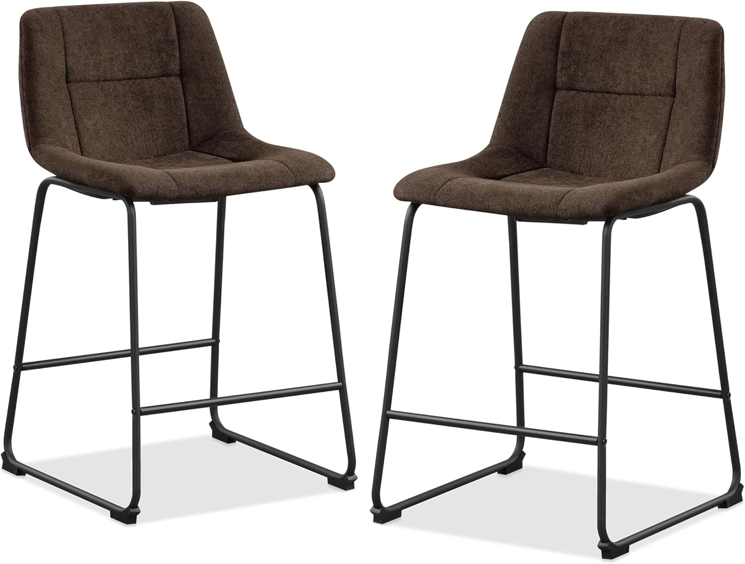Furniture of America Perri Modern Chenille Counter Height Dining Chairs, Brown (Set of 2)