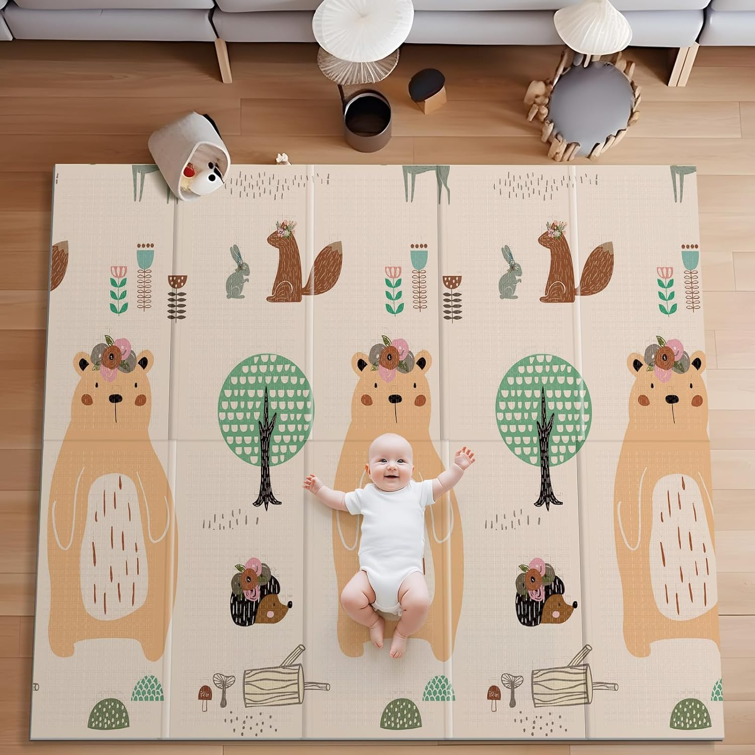 UANLAUO Baby Play Mat for Floor, Kids Play Mats 71x59 Playpen Mats Extra Large Waterproof Activity Playmats for Babies and Toddlers Infants Tummy Time, Foam Baby Crawling Mat with Travel Bag