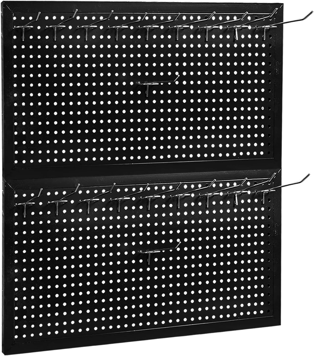 Torin 22 Piece Metal Wall Pegboard Utility Tool Storage System: Modular Pegboard Organizer Board Kit for Optimal Tool Organization in Garage, Workbench, Shop, Shed (Black)