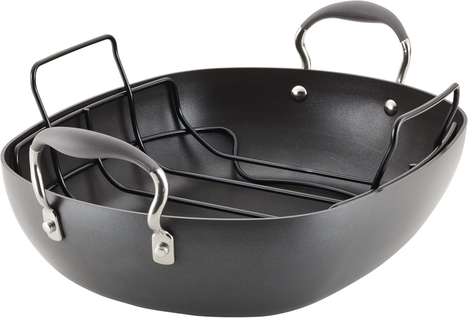 Anolon Advanced Hard Anodized Nonstick Roaster with Rack, Pewter