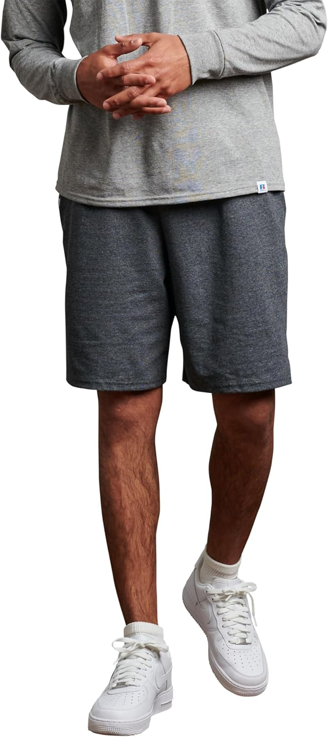 Russell Athletic Men's and Big Men's 9-10" Cotton Shorts with Pockets and Adjustable Waist, Sizes S-4XL