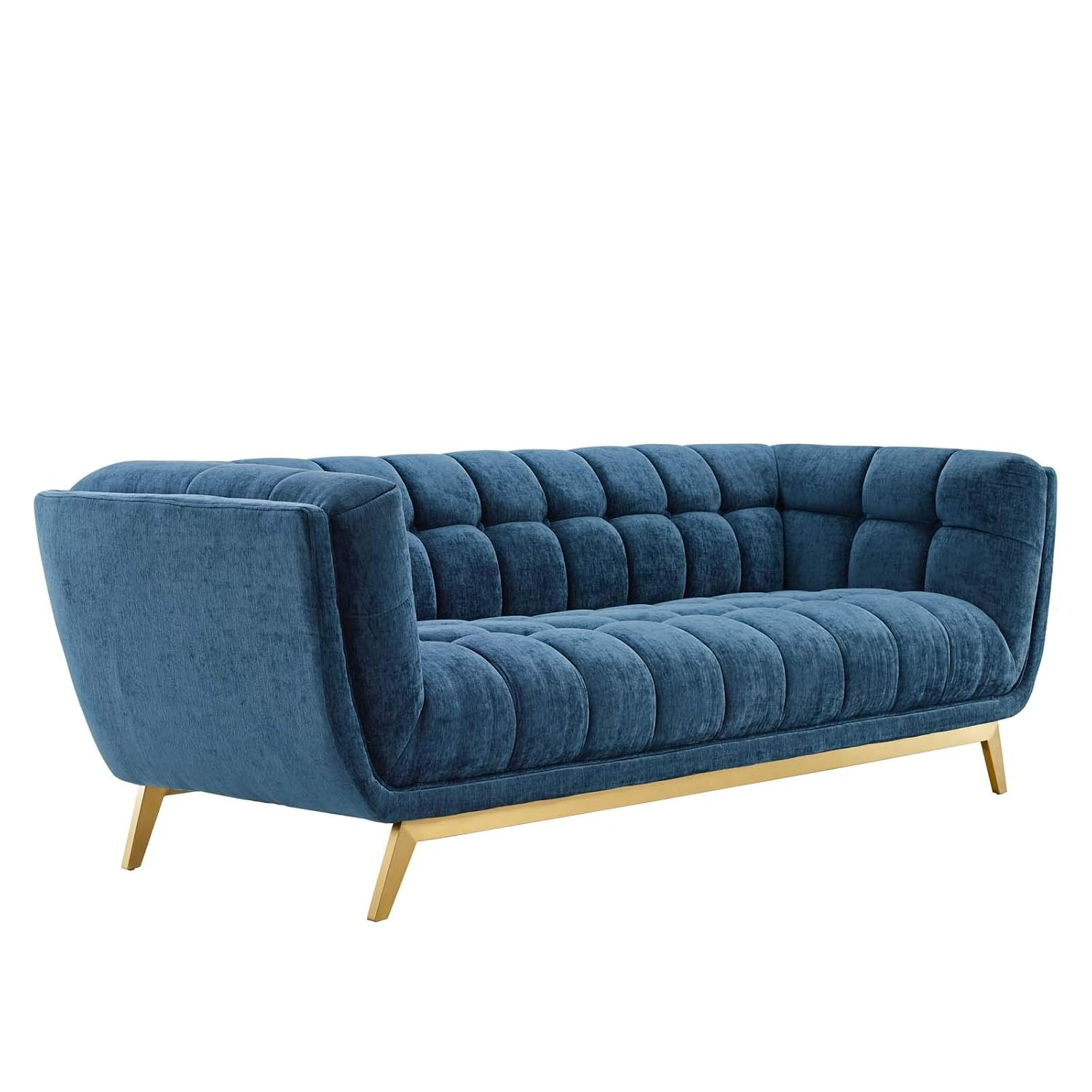 Sofa, Velvet, Blue Navy, Modern Contemporary Urban Design, Living Lounge Room Hotel Lobby Hospitality