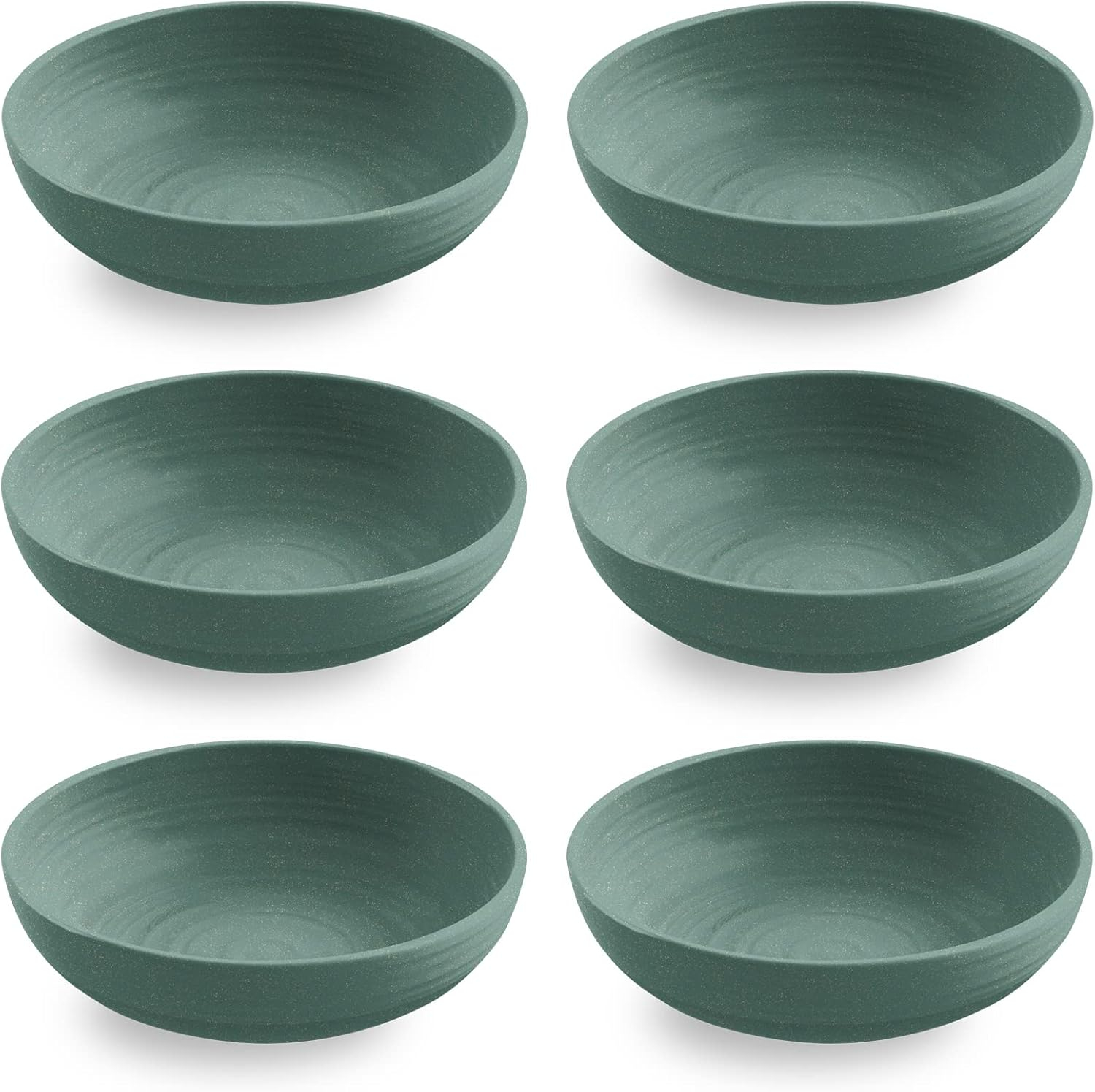 Teal Ceramic 8" Low Bowl Set for Indoor/Outdoor Use