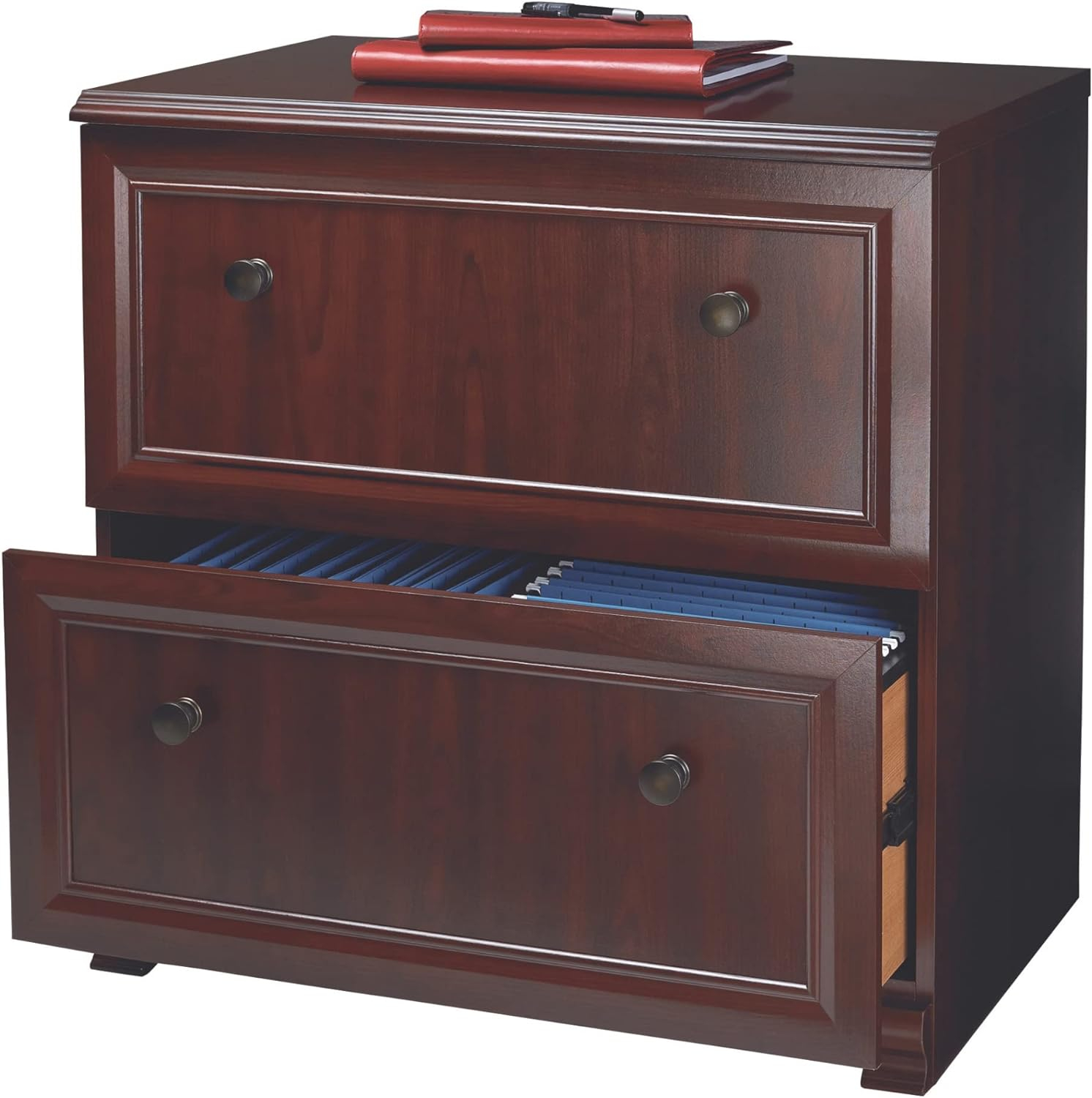Realspace® Broadstreet 29-1/2"W x 19"D Lateral 2-Drawer File Cabinet, Cherry