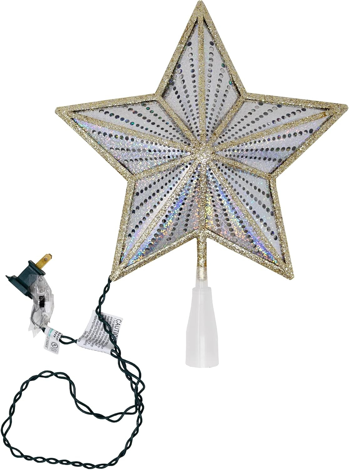 Kurt S. Adler UL4014 Lighted Treetopper, Gold, Iridescent