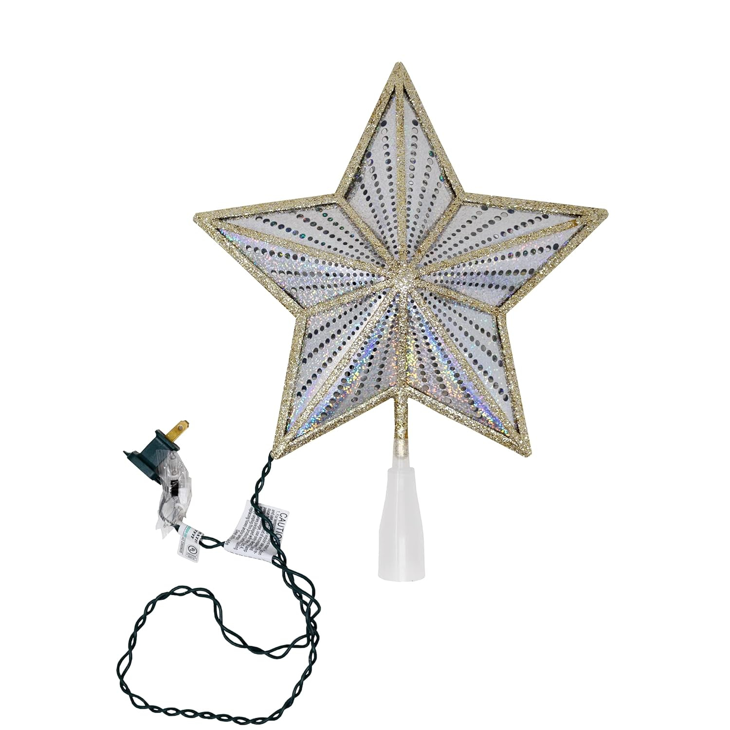 Kurt S. Adler UL4014 Lighted Treetopper, Gold, Iridescent