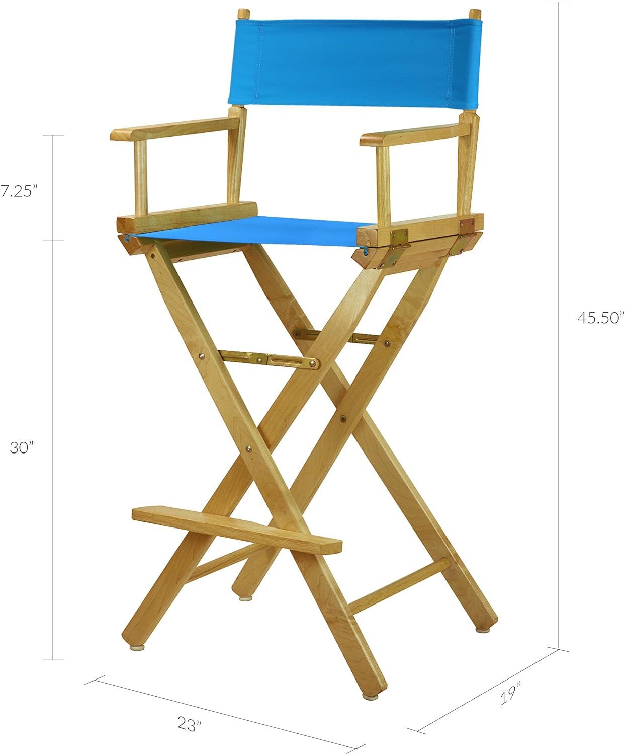Casual Home 30" Director's Chair Natural Frame-Turquoise Canvas
