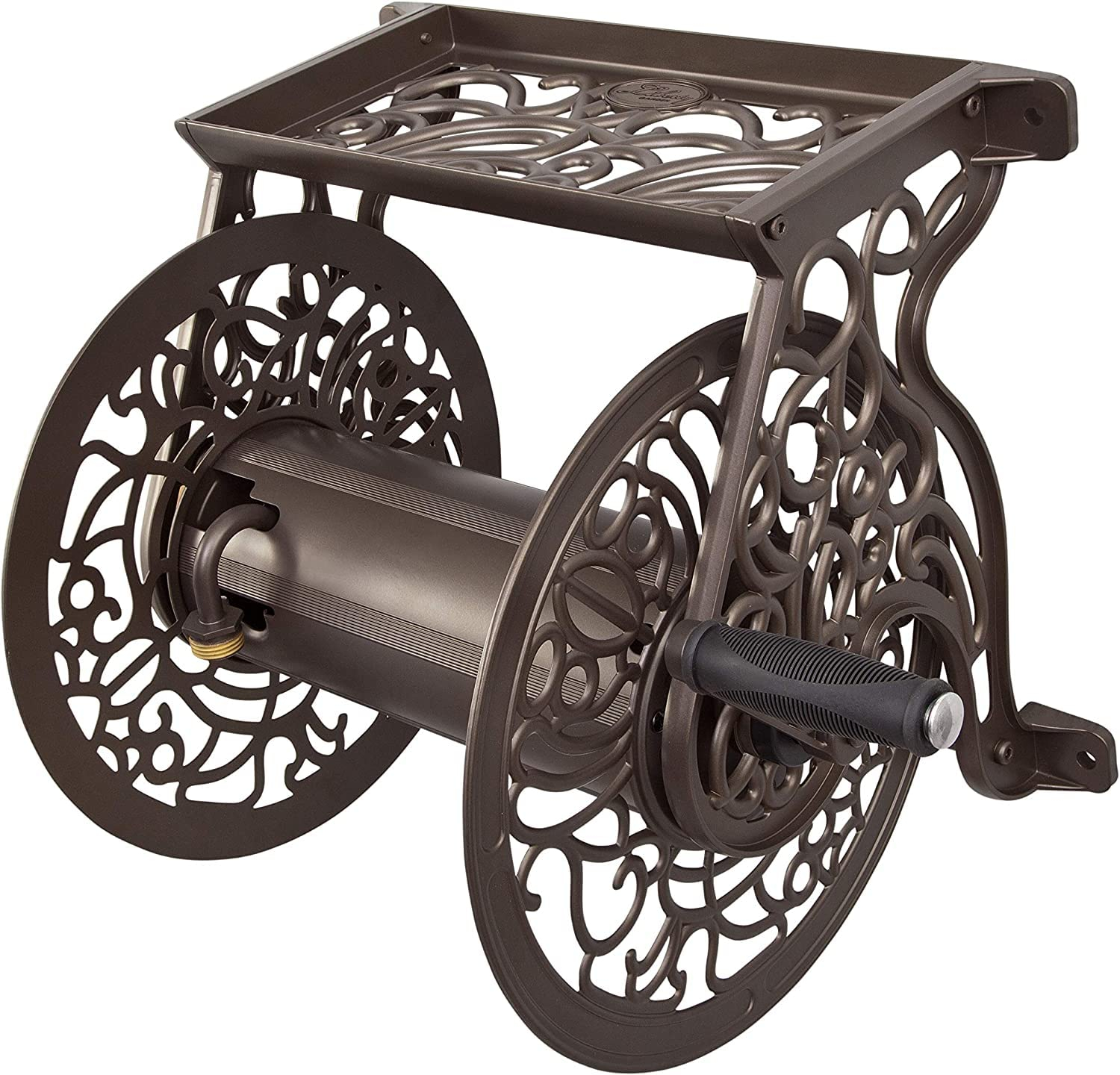 Liberty Garden LBG-704 125' Steel Decorative Garden Hose Wall Mounted Reel